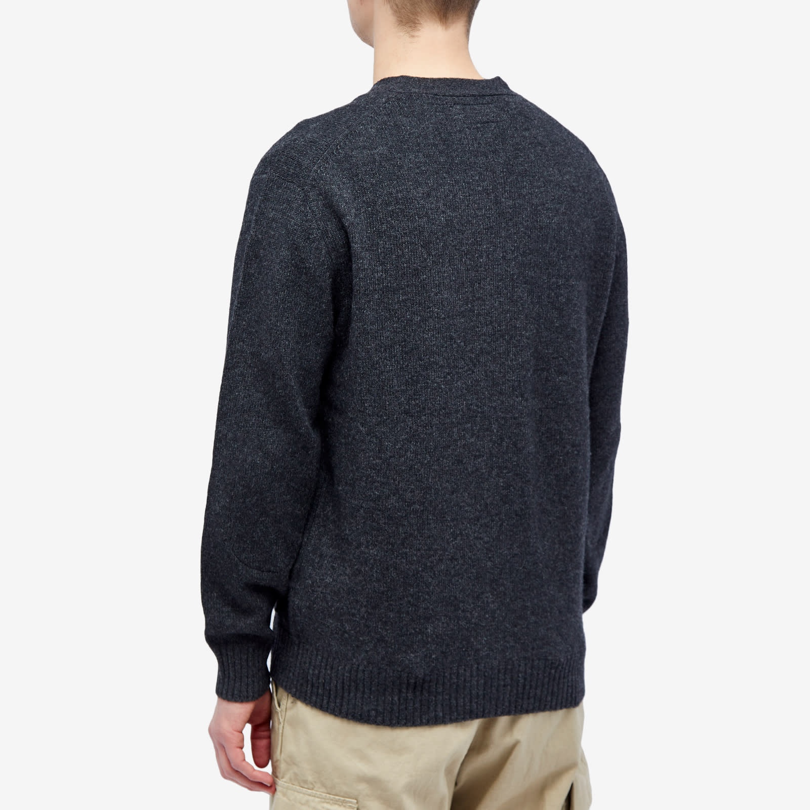 Beams Plus 7G Elbow Patch Cardigan - 3