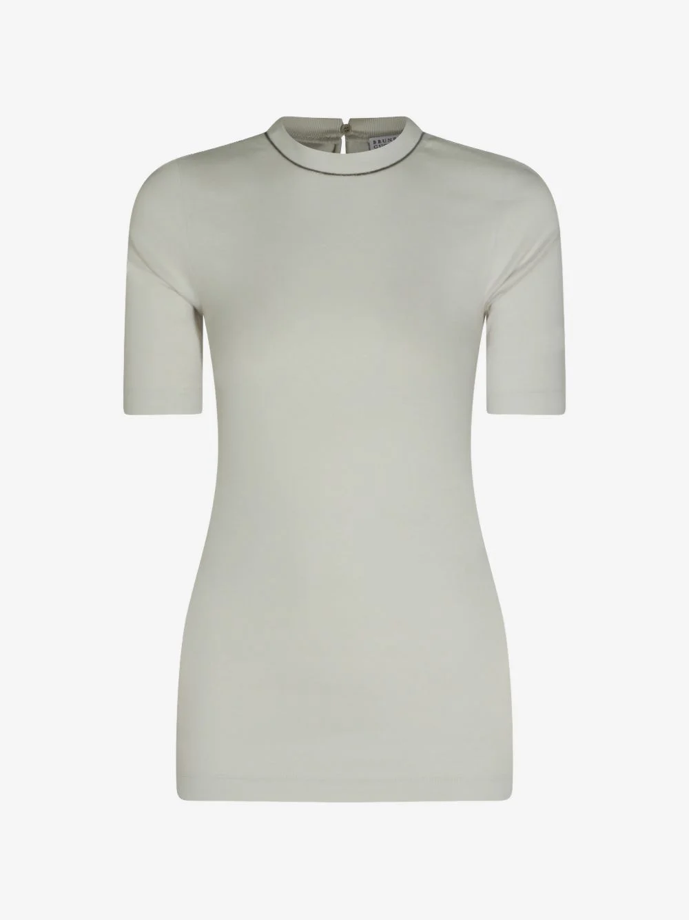 monili-trim ribbed-knit T-shirt - 1