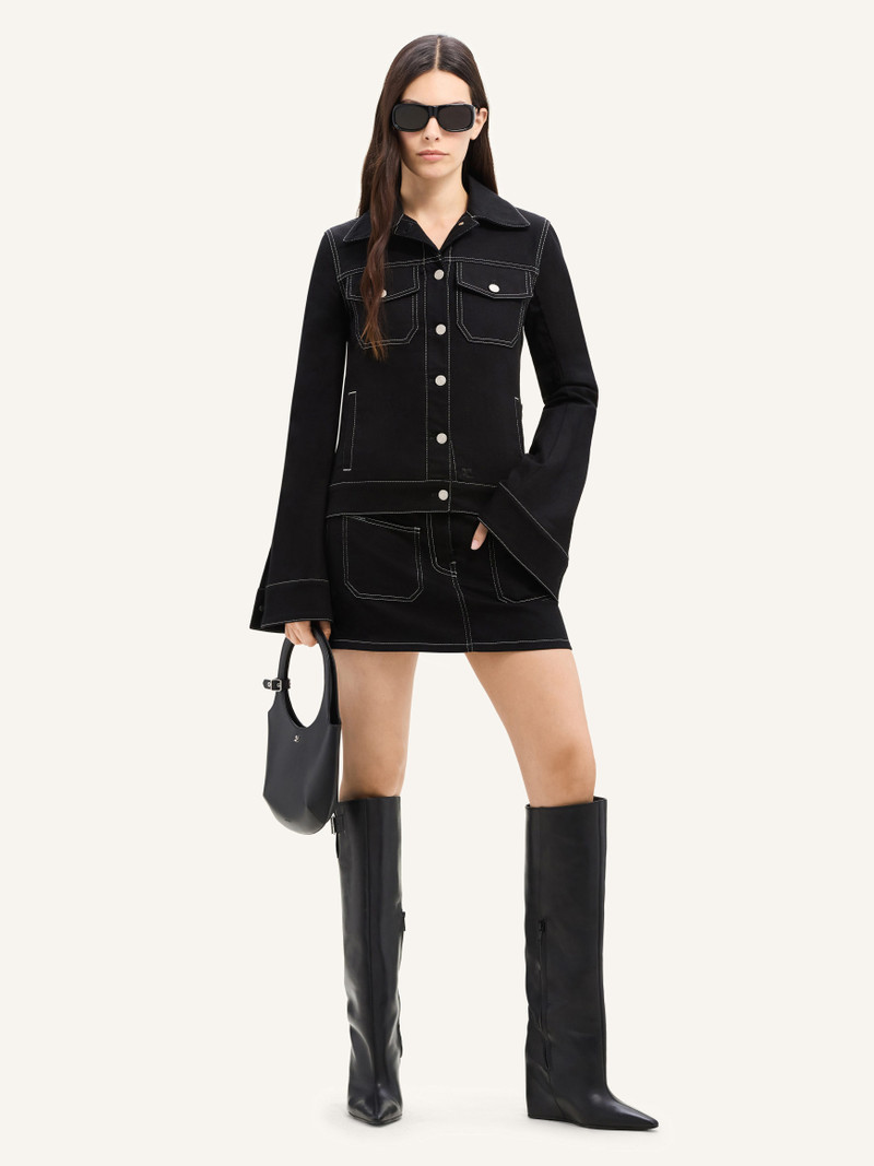 courrèges 2-POCKET TOPSTITCHED DENIM MINI SKIRT outlook