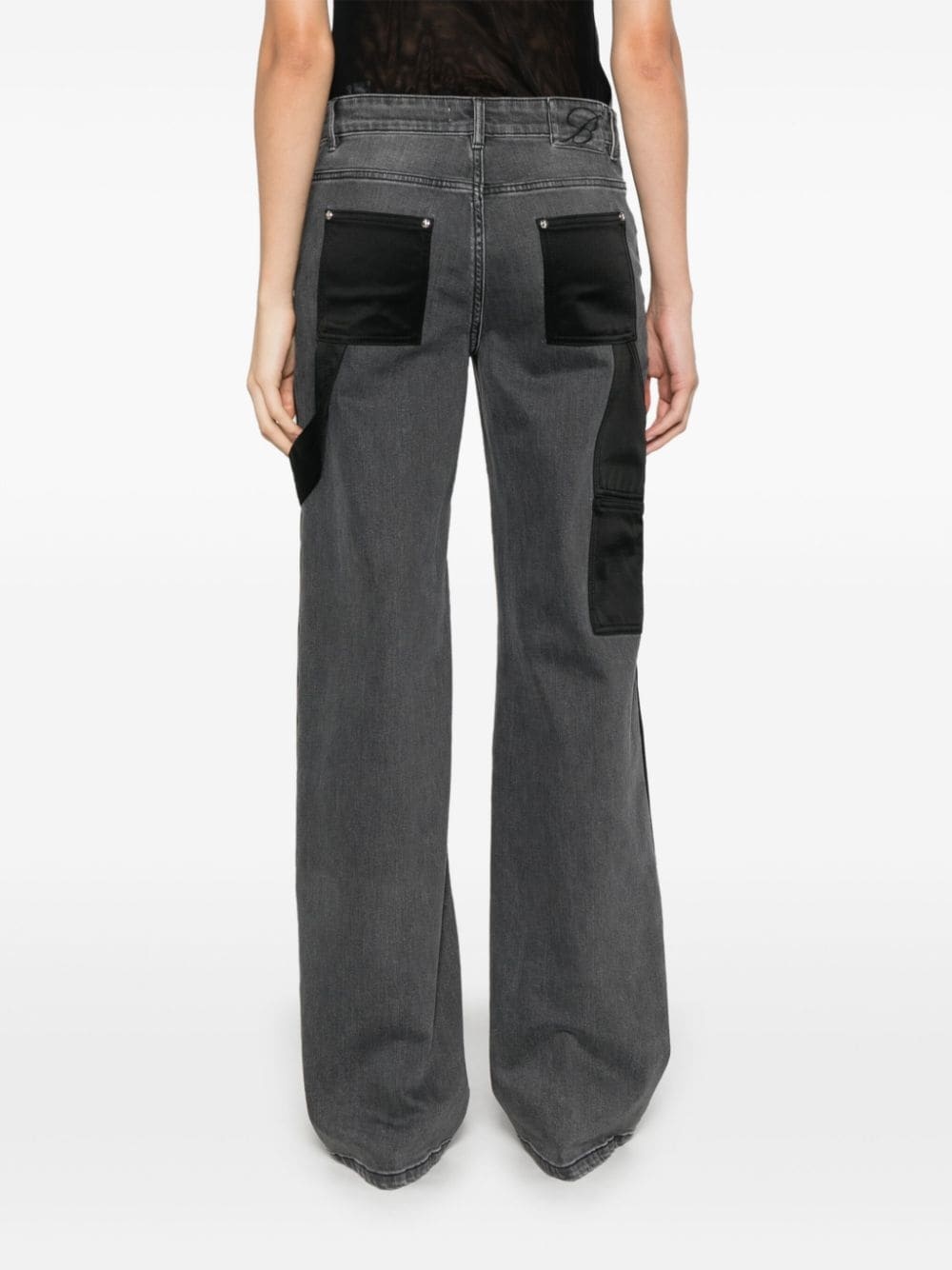 panelled cargo jeans - 4