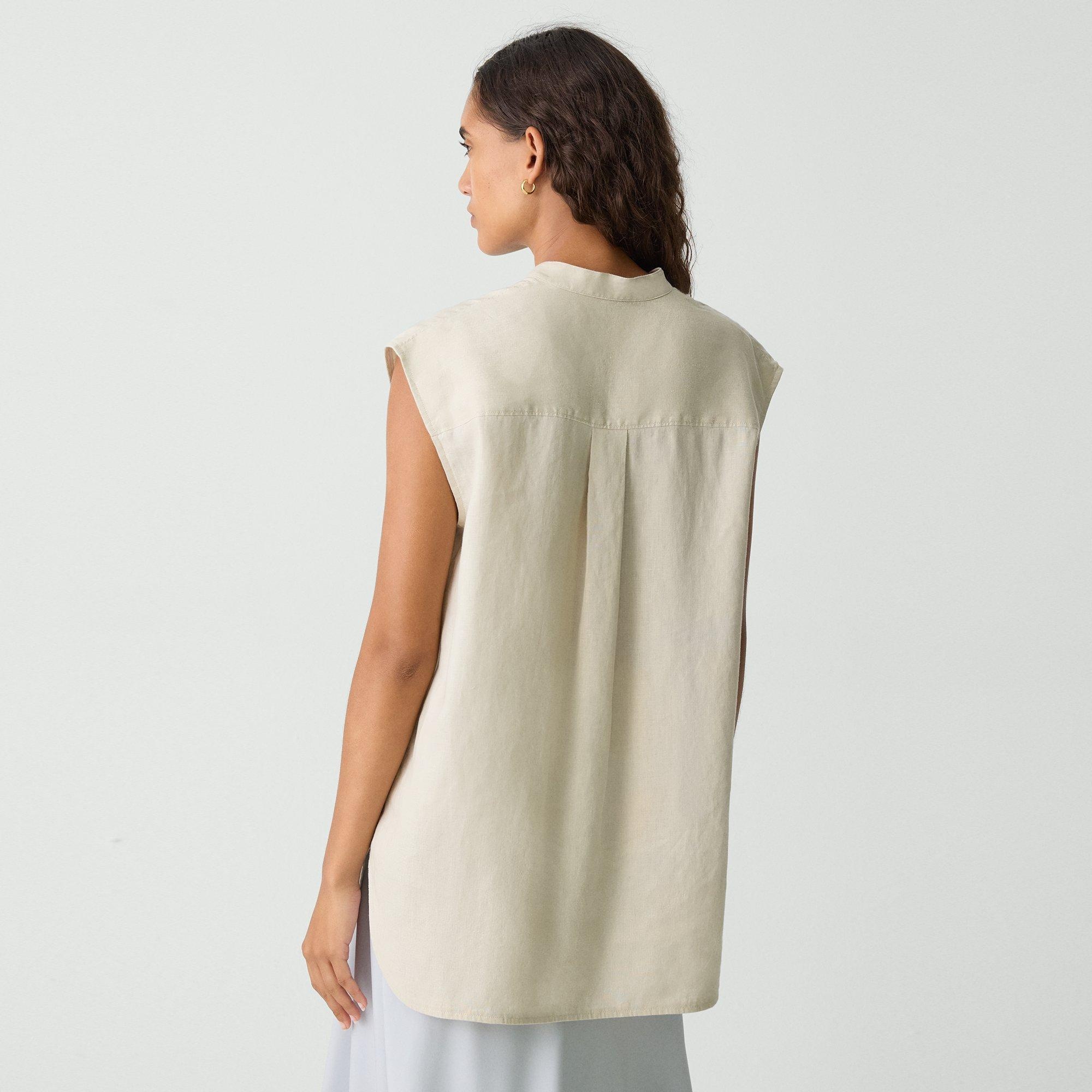 Boxy Tunic Top in Relaxed Linen - 4