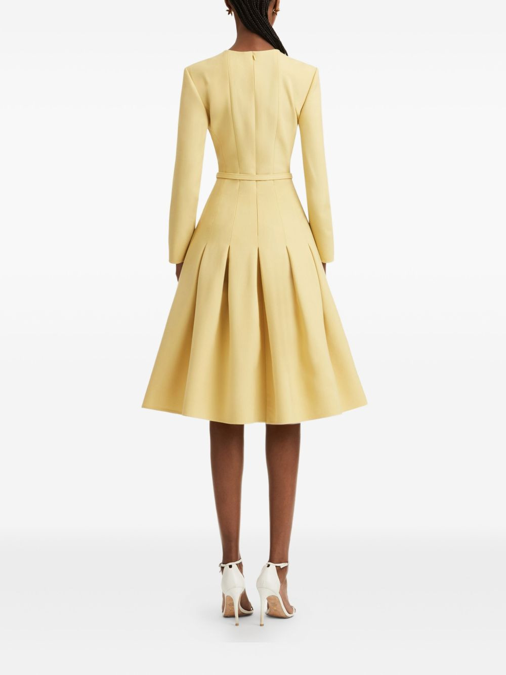 pleated belted dress - 4