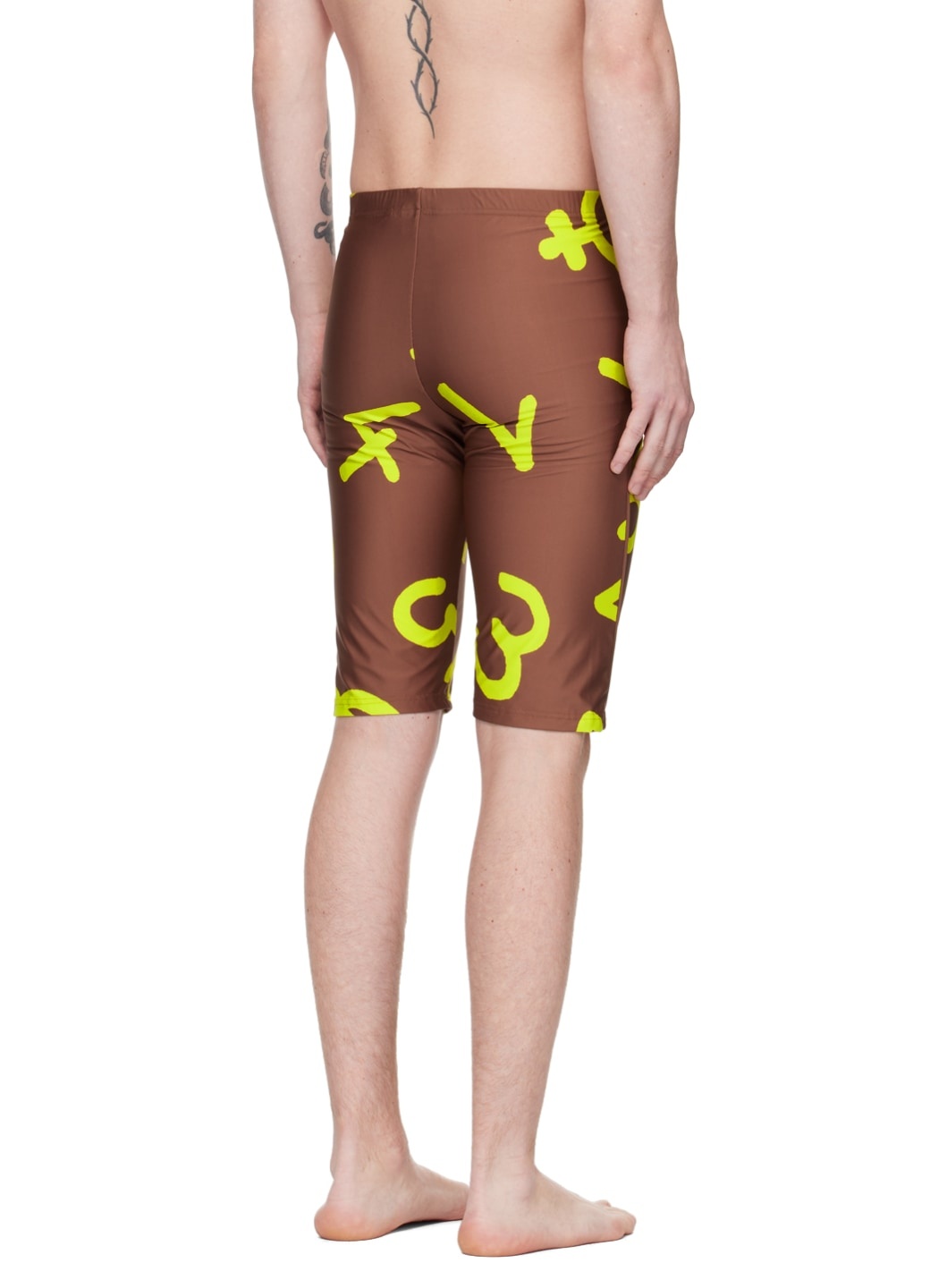 Brown Printed Swim Shorts - 3