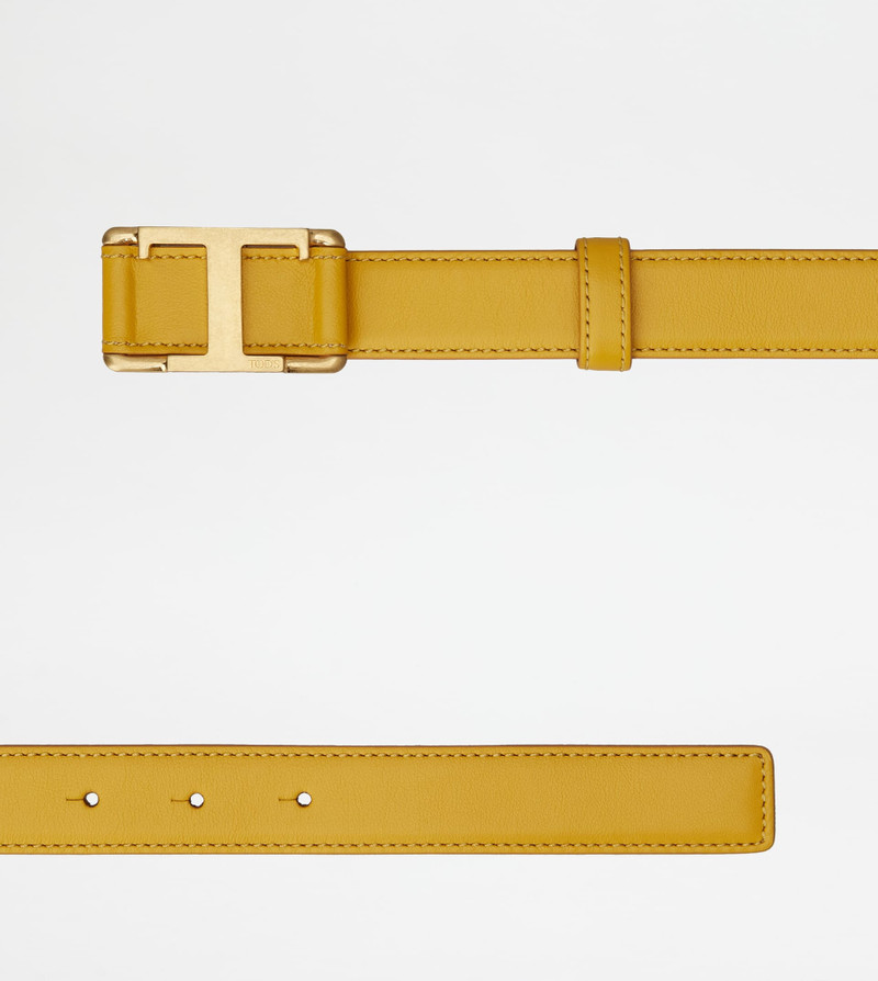 Tod's T TIMELESS BELT IN LEATHER - YELLOW outlook