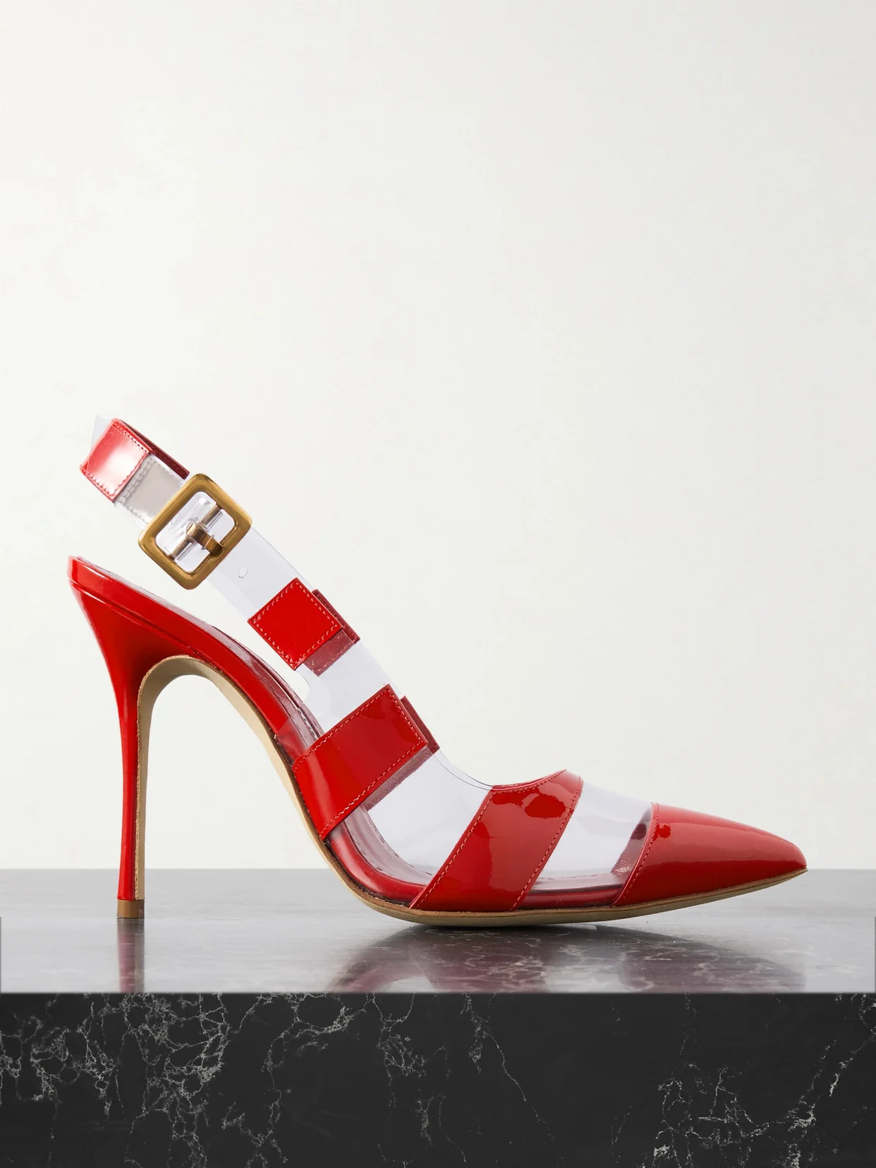 Uxra 105 Patent-leather And Pvc Slingback Pumps - 1