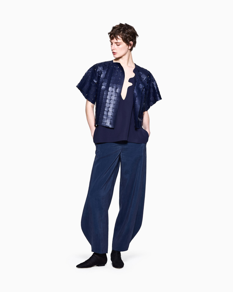 WASHED SILK TROUSERS WITH ROUNDED HEM 2