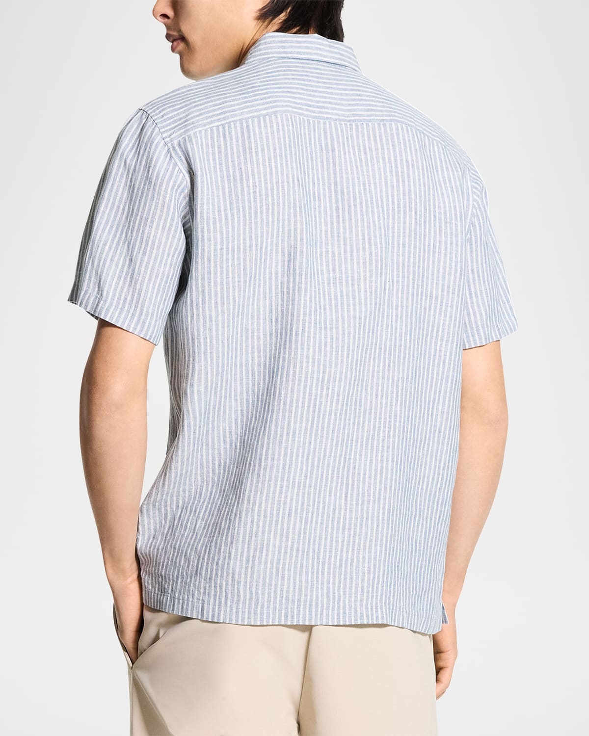Men's Irving Linen Summer Stripe Short-Sleeve Shirt - 3