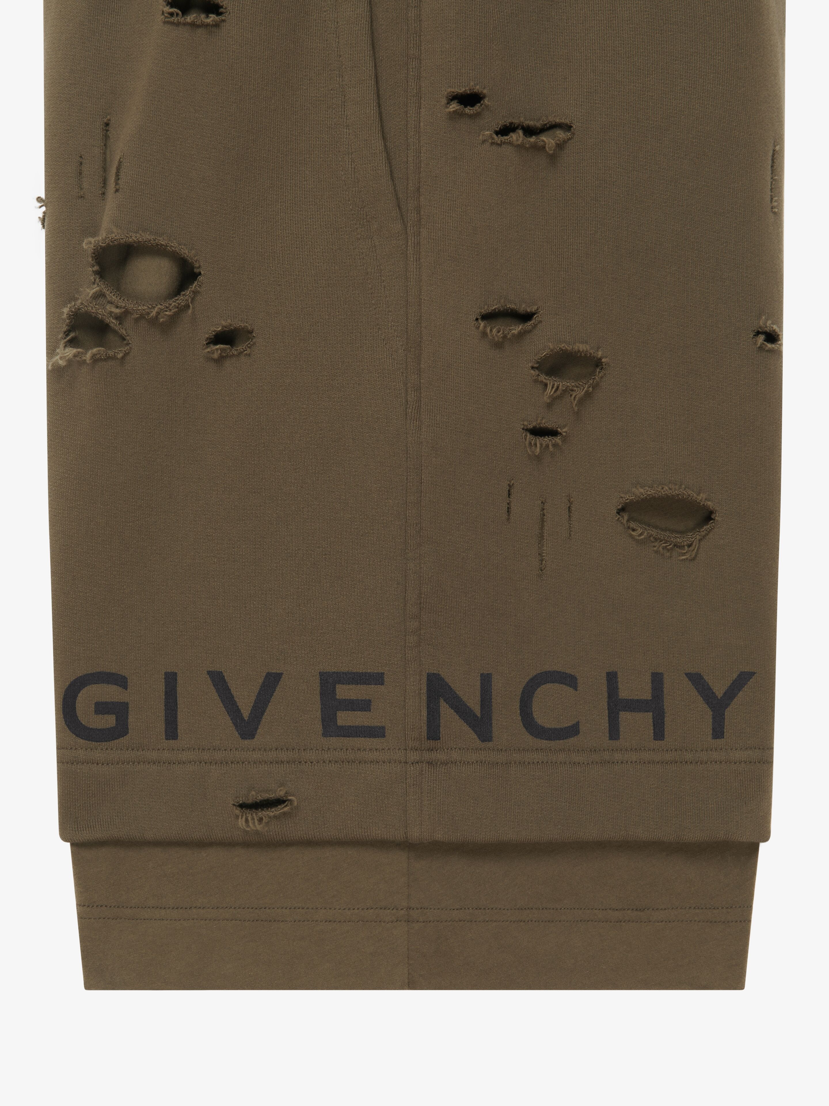 GIVENCHY BERMUDA SHORTS IN FELPA WITH DESTROYED EFFECT - 6