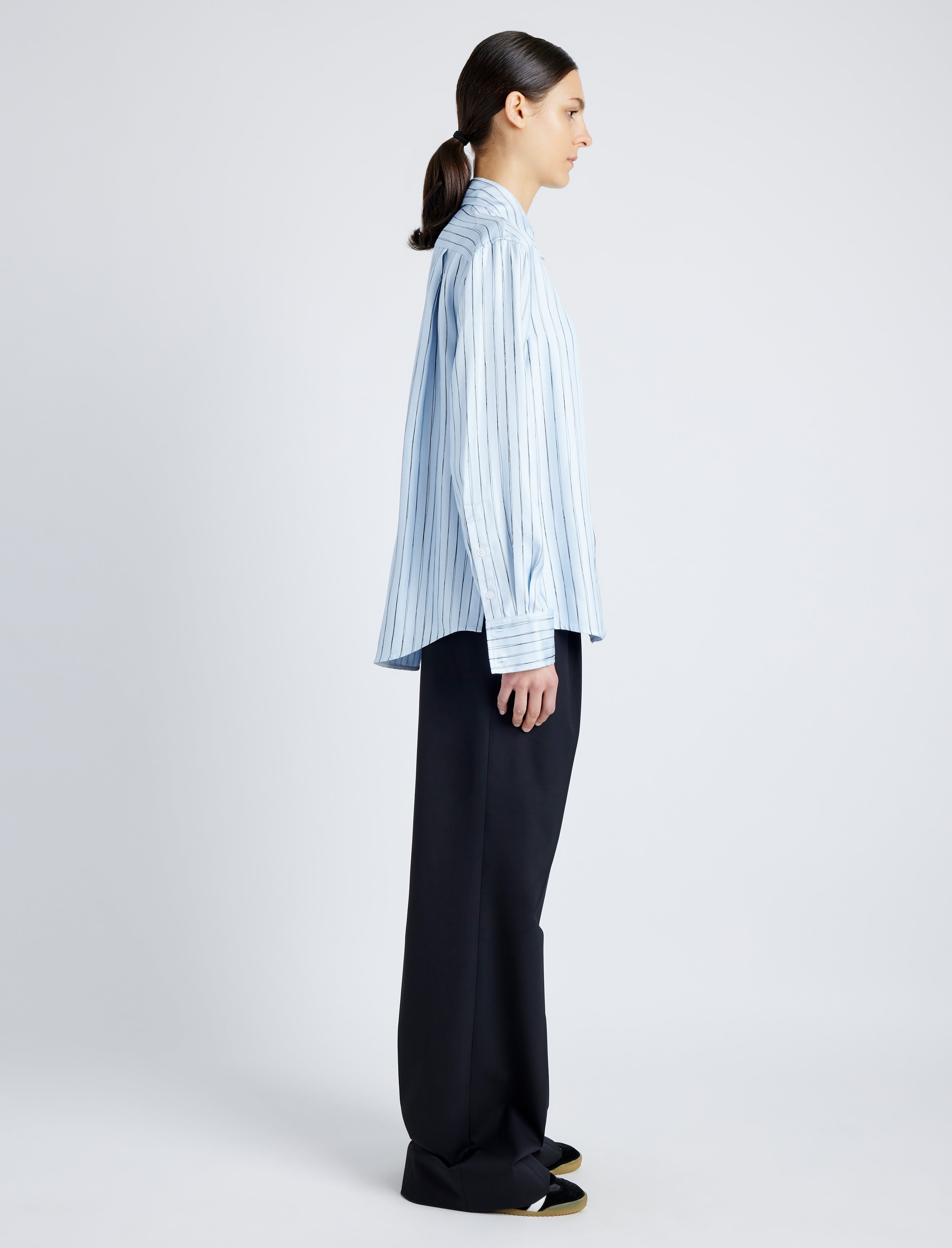 Madison Top in Stripe Silk Twill - 4