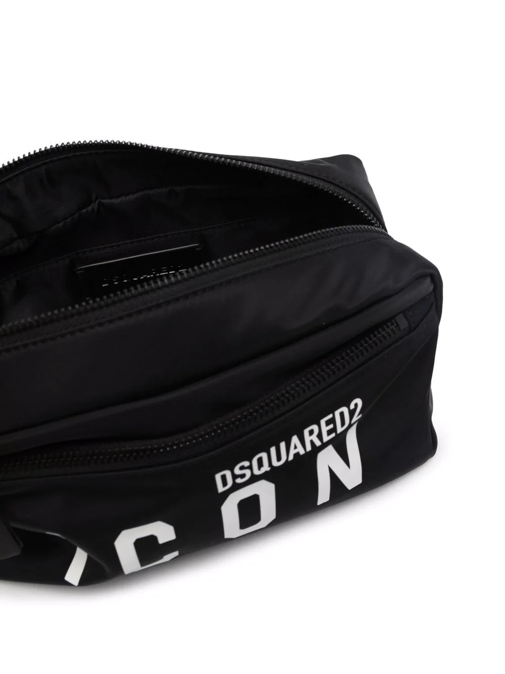 logo-print zipped wash bag - 4
