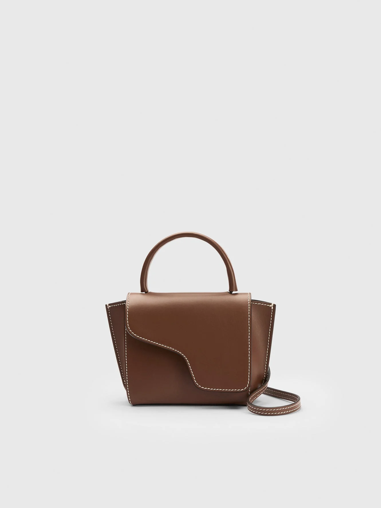 Montalcino Cannella/Contrast Stitch Leather Mini handbag - 1