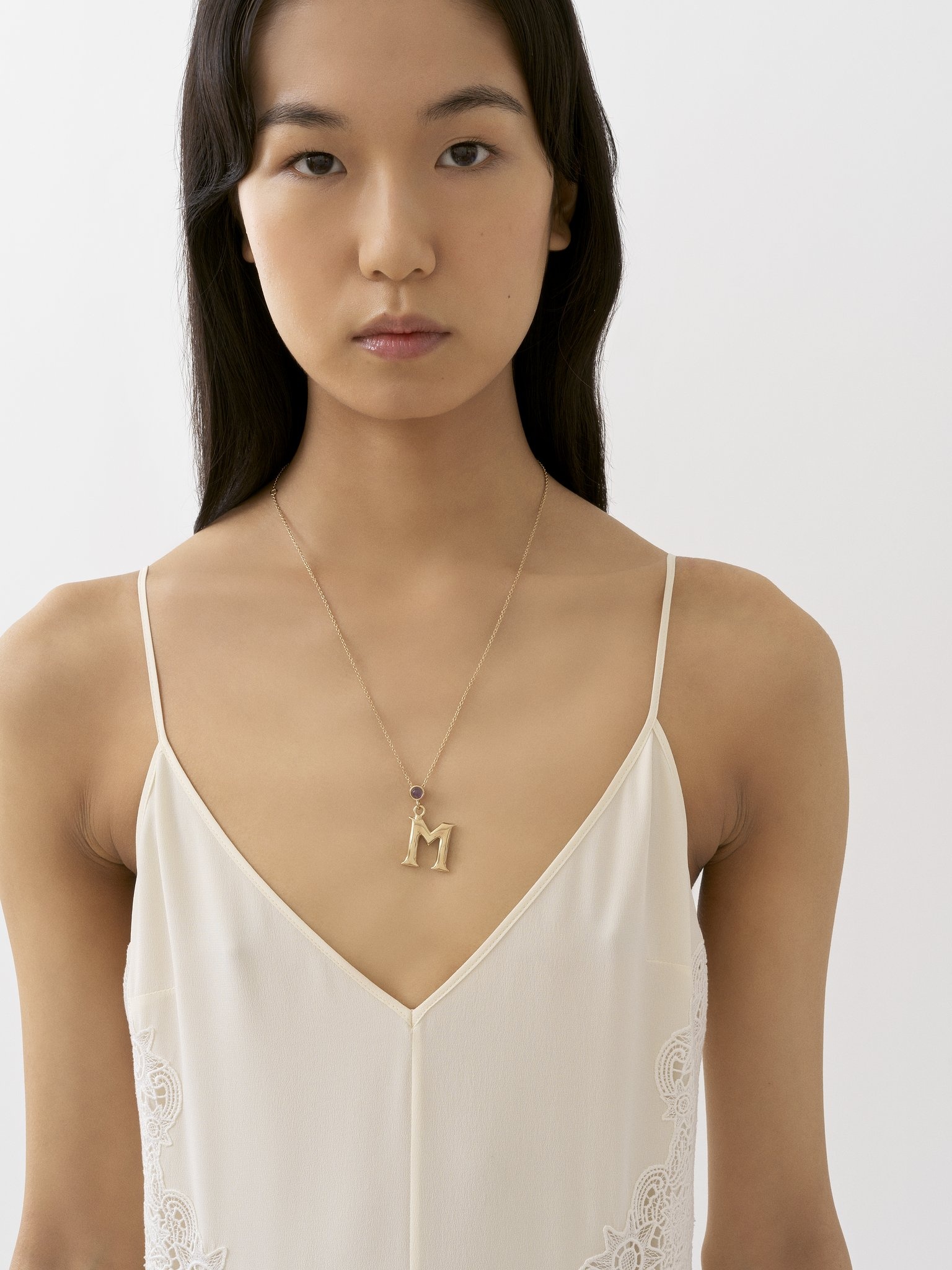 ALPHABET NECKLACE WITH PENDANT M - 3