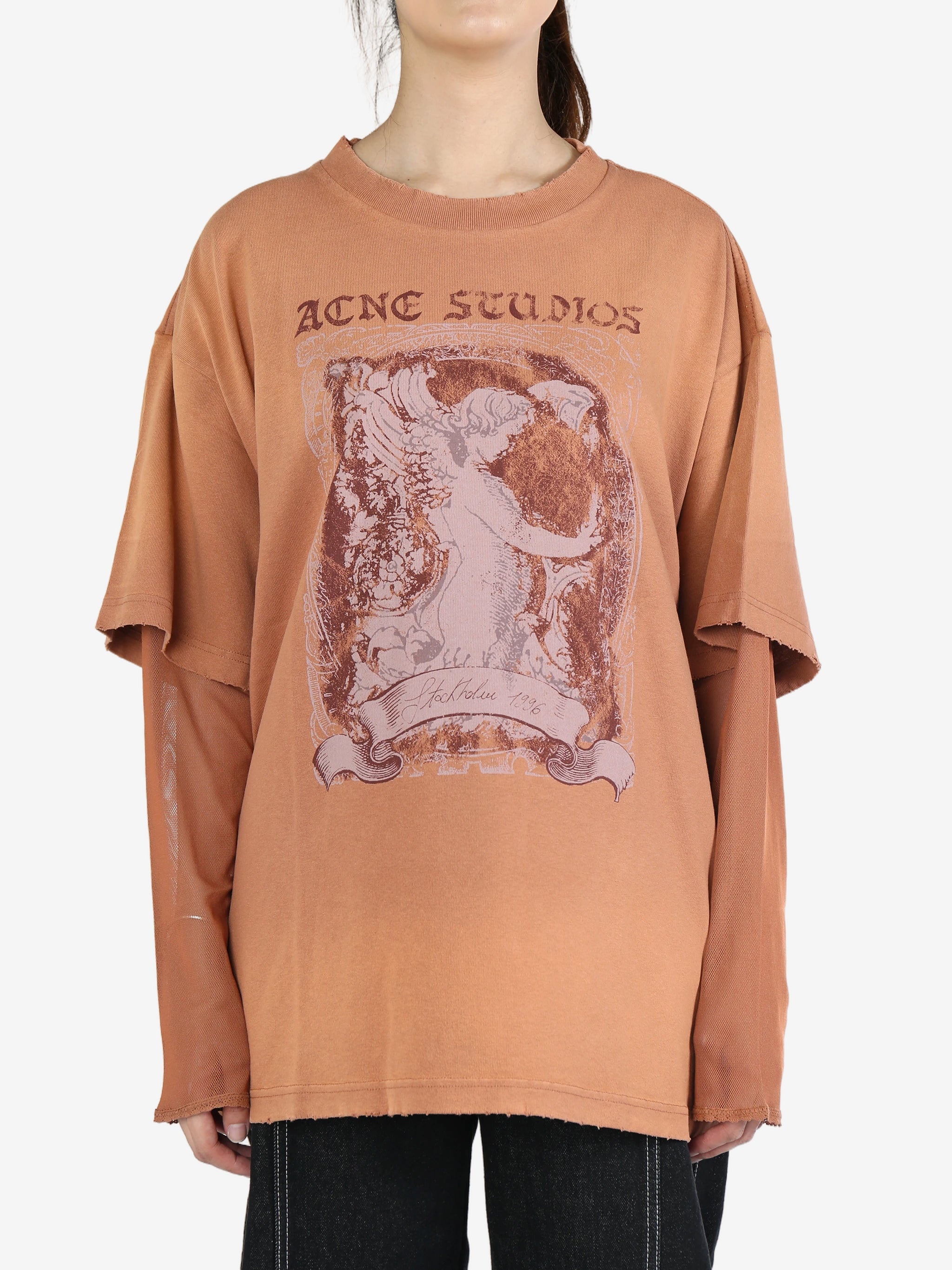 Tシャツ・カットソー ACNE STUDIOS Woman T-Shirt Rust Acne Studios Logoed Cotton T-Shirt CL0302-CTB RUST RED | IlDuomo