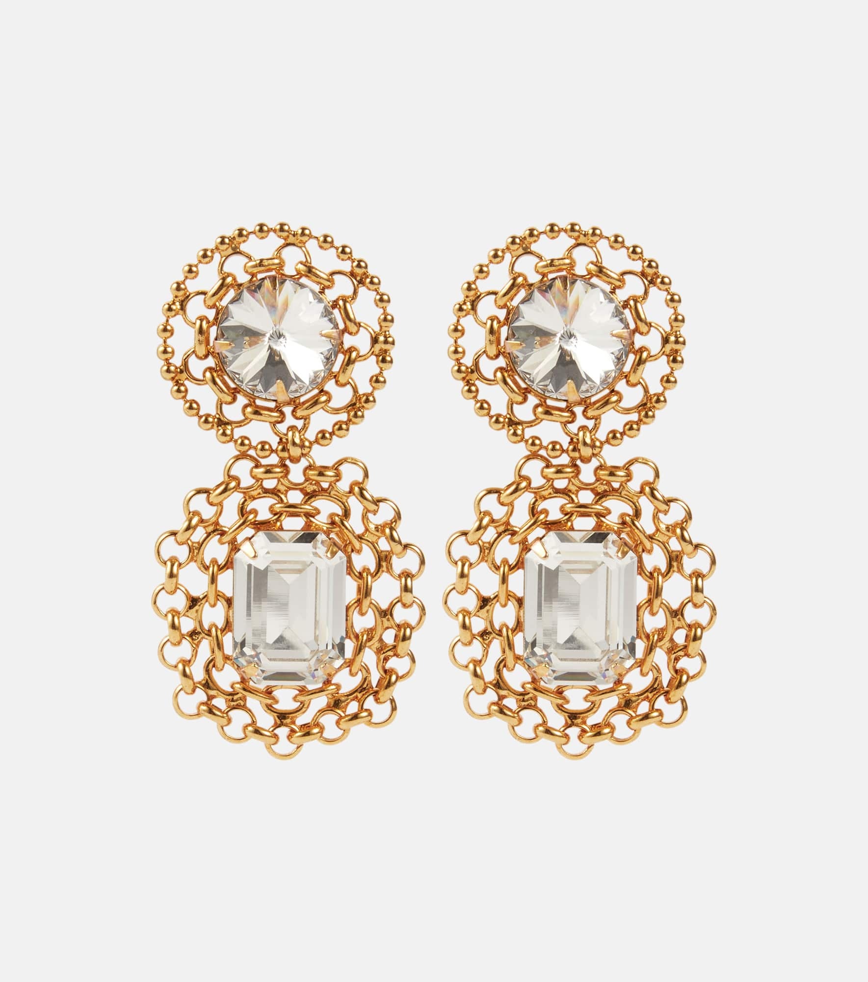 Jade embellished drop earrings - 1