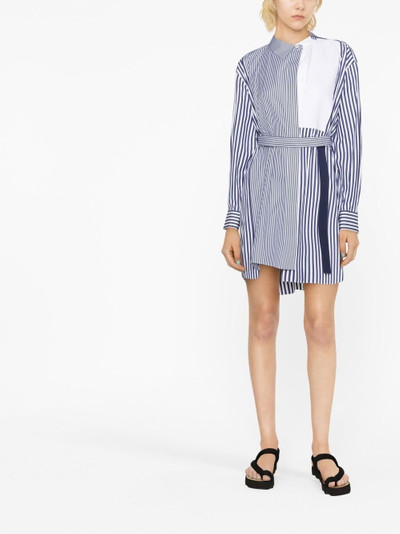 sacai striped side-tie shirt dress outlook