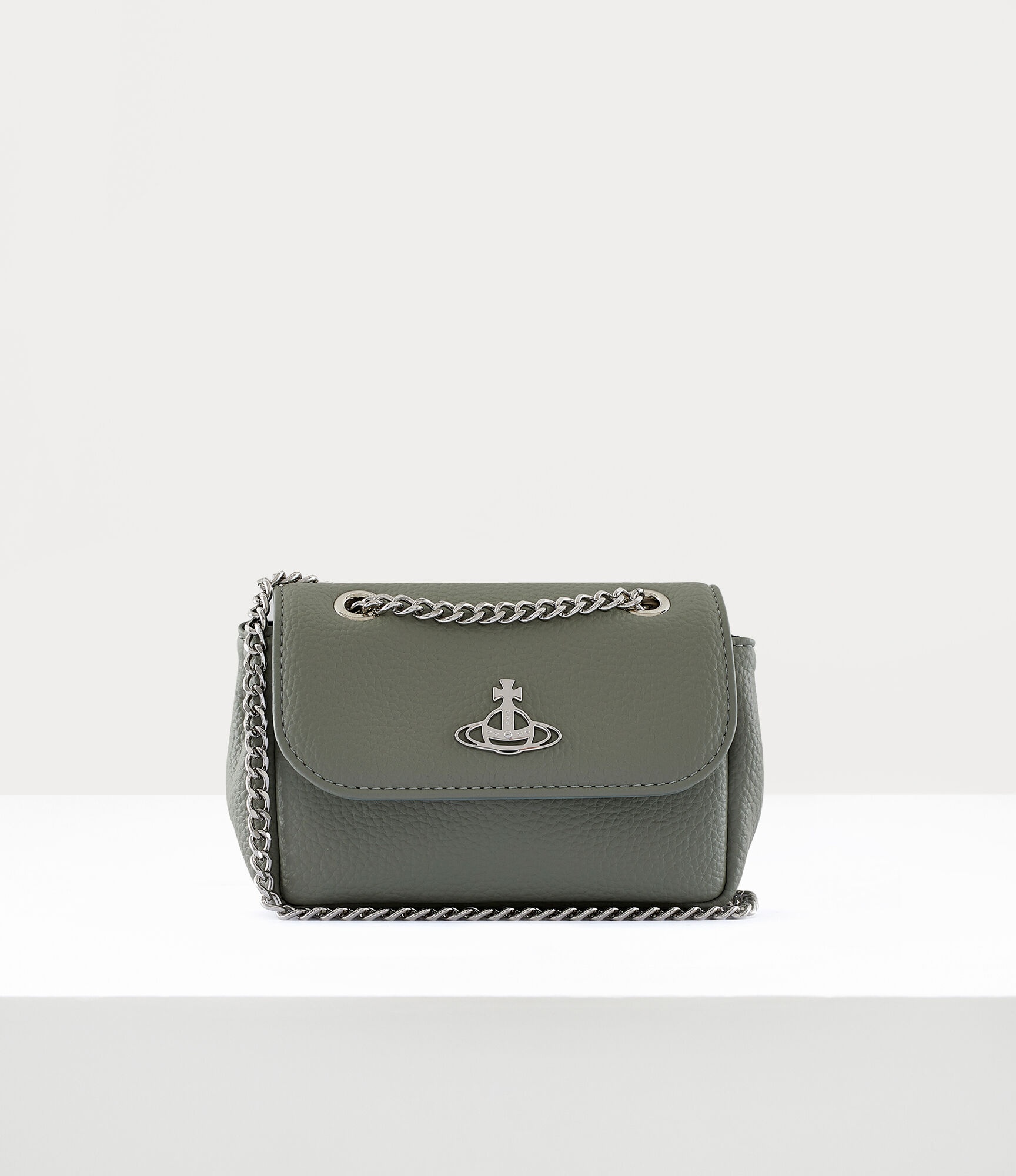 RE-VEGAN GRAIN SMALL PURSE WITH CHAIN - 1