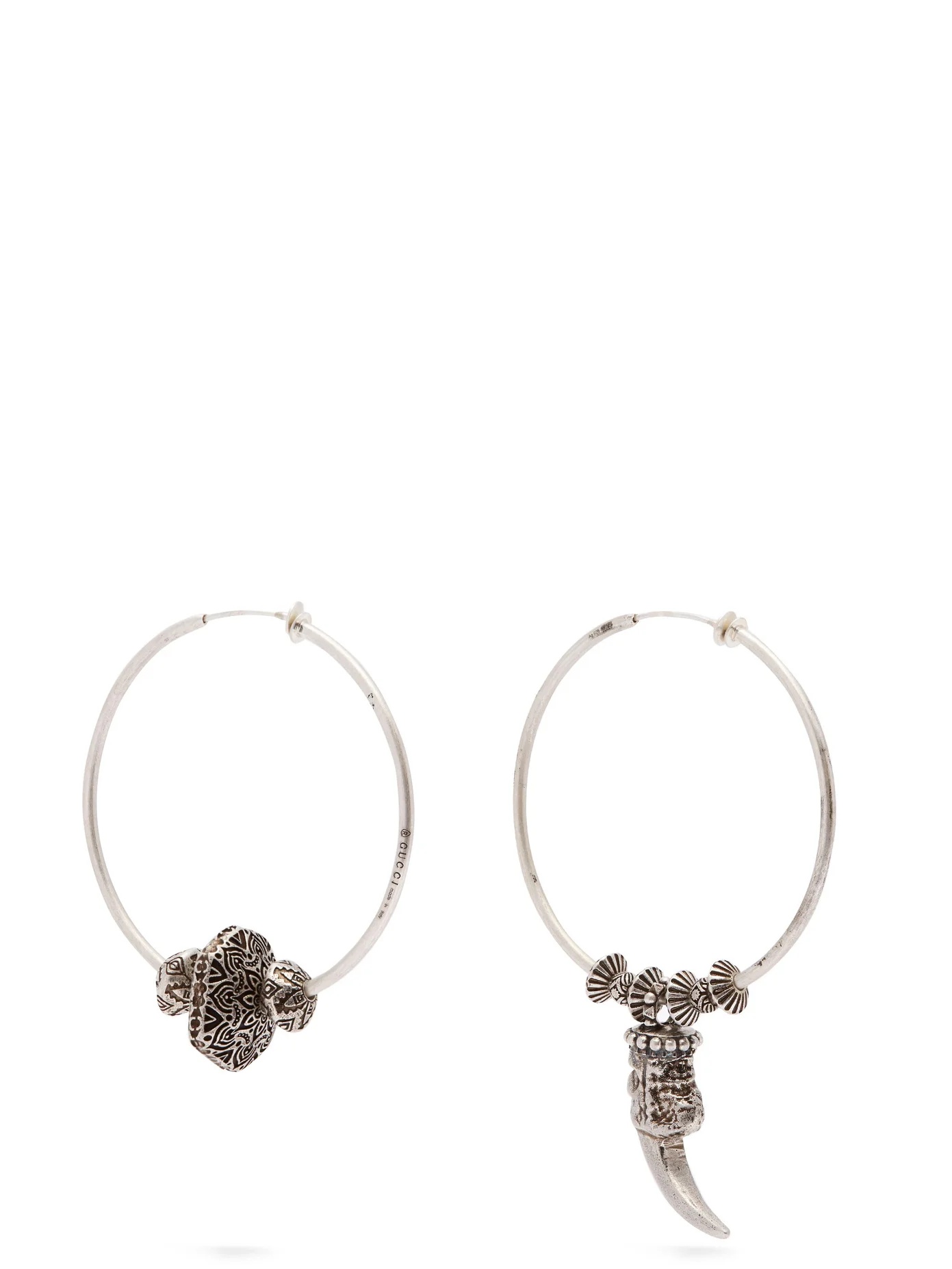 Anger Forest mismatched hoop clip earrings - 1