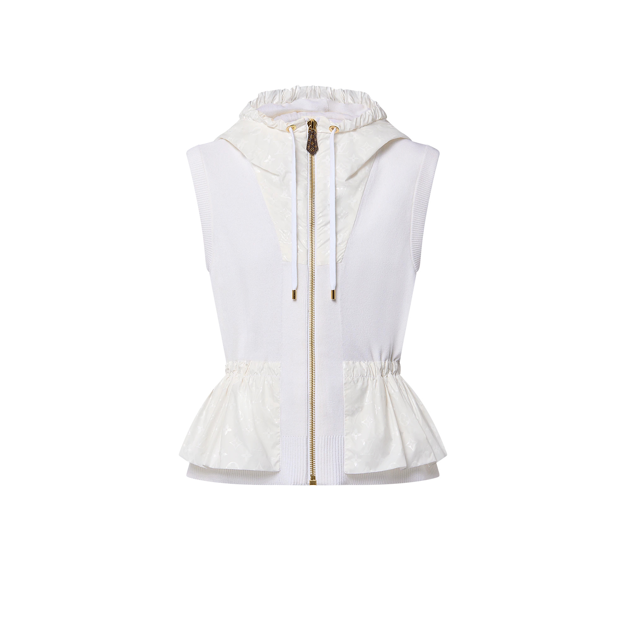 Monogram Accent Peplum Gilet - 1