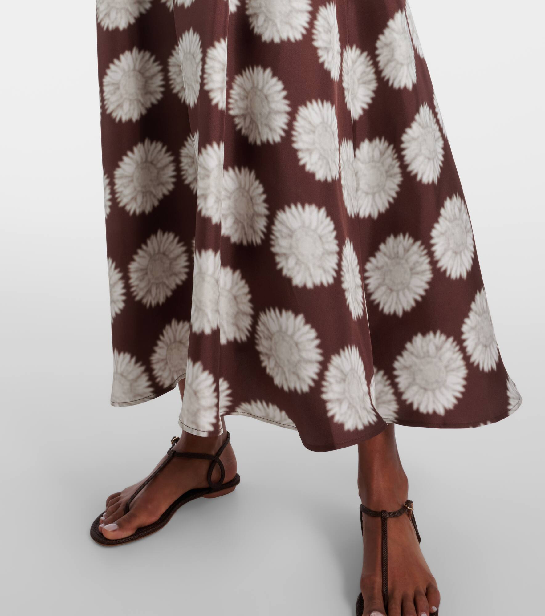 Napoli floral silk twill maxi dress - 5