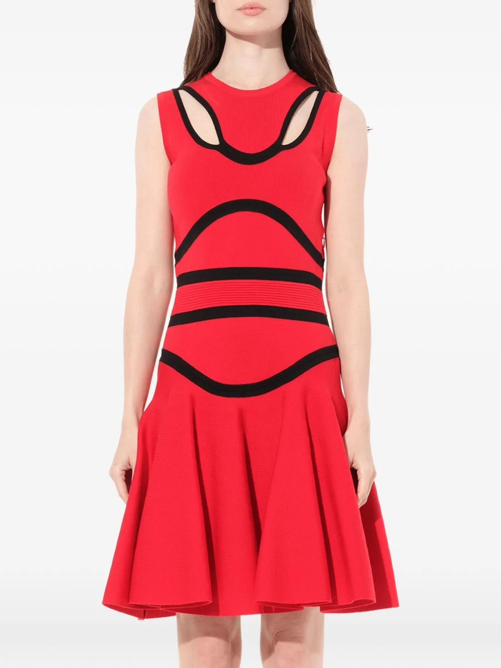 cut-out intarsia-knit mini dress - 1