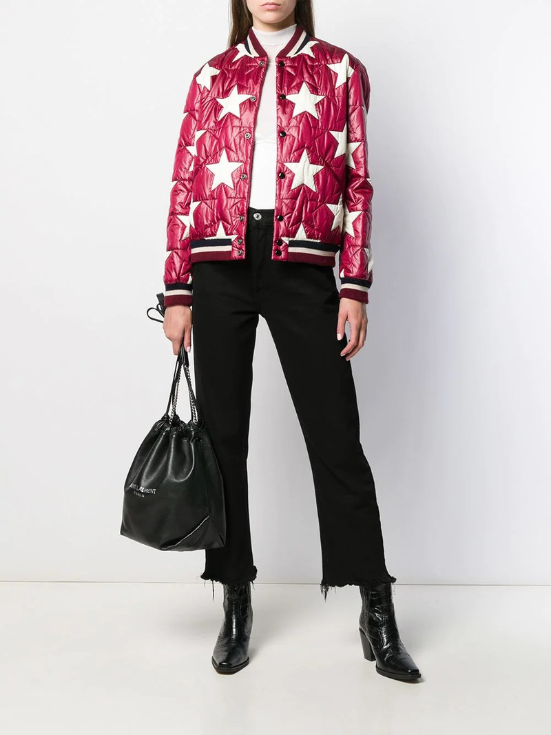 SAINT LAURENT star quilted bomber jacket outlook