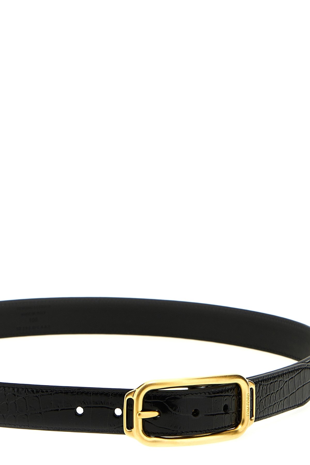 Croc print leather belt - 3