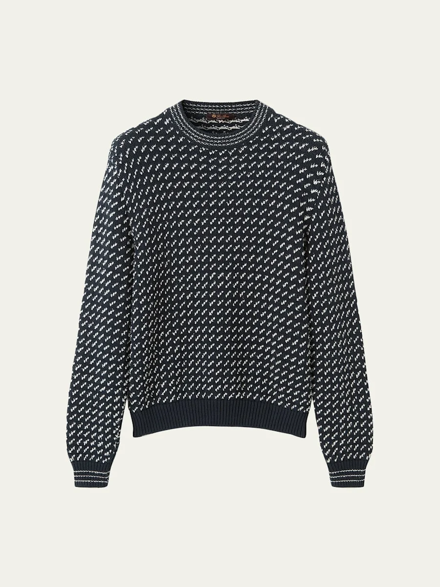 Men's Yawl Wool Birdseye Knit Fisherman Sweater - 1