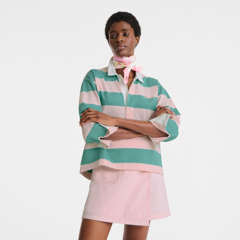 Longchamp Equestrian Tower Silk scarf 70 Ballerina - Silk outlook