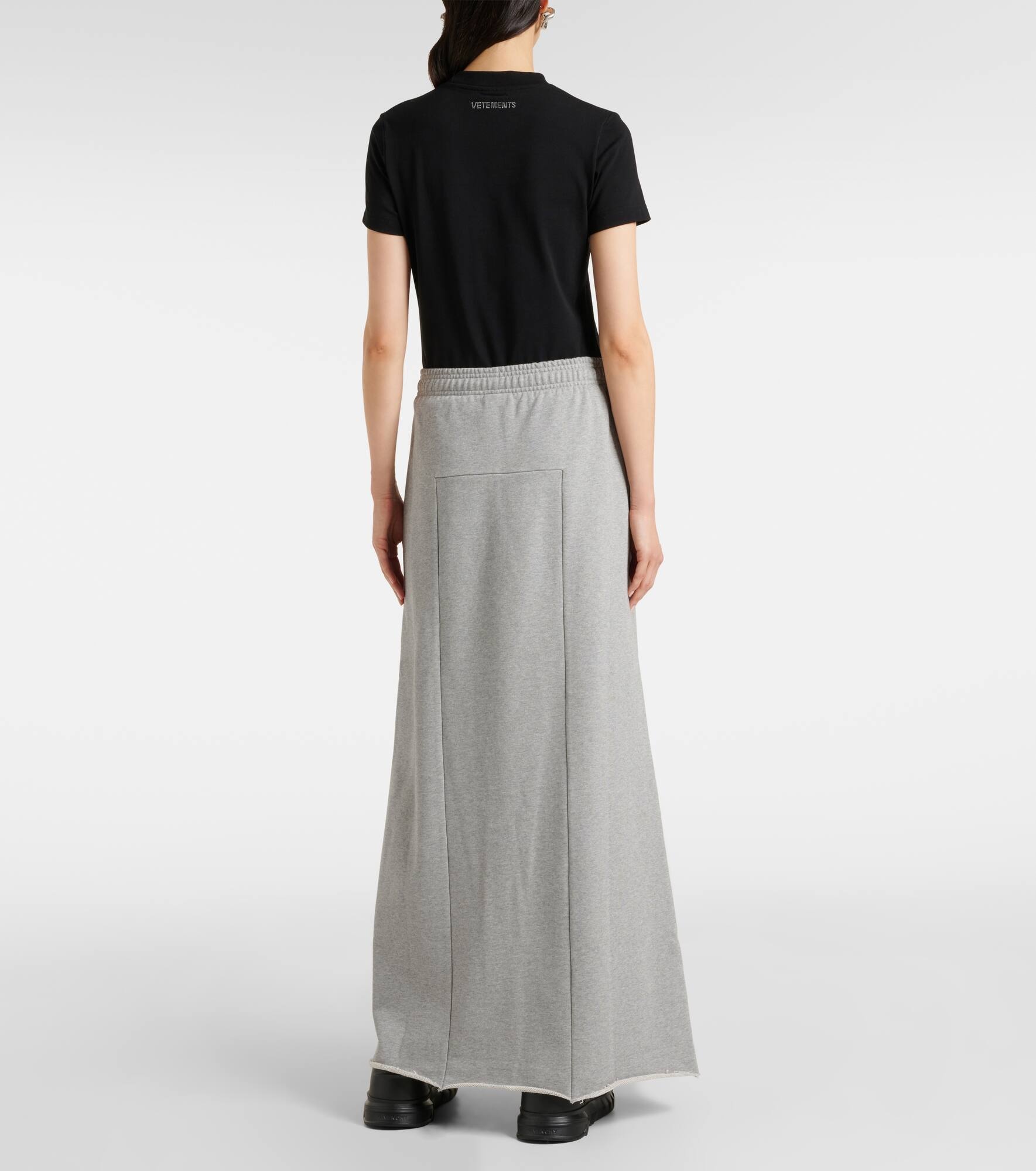 Molleton cotton-blend maxi skirt - 3