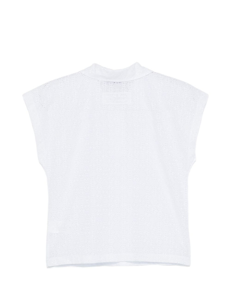 MSGM pointelle short-sleeve polo top outlook