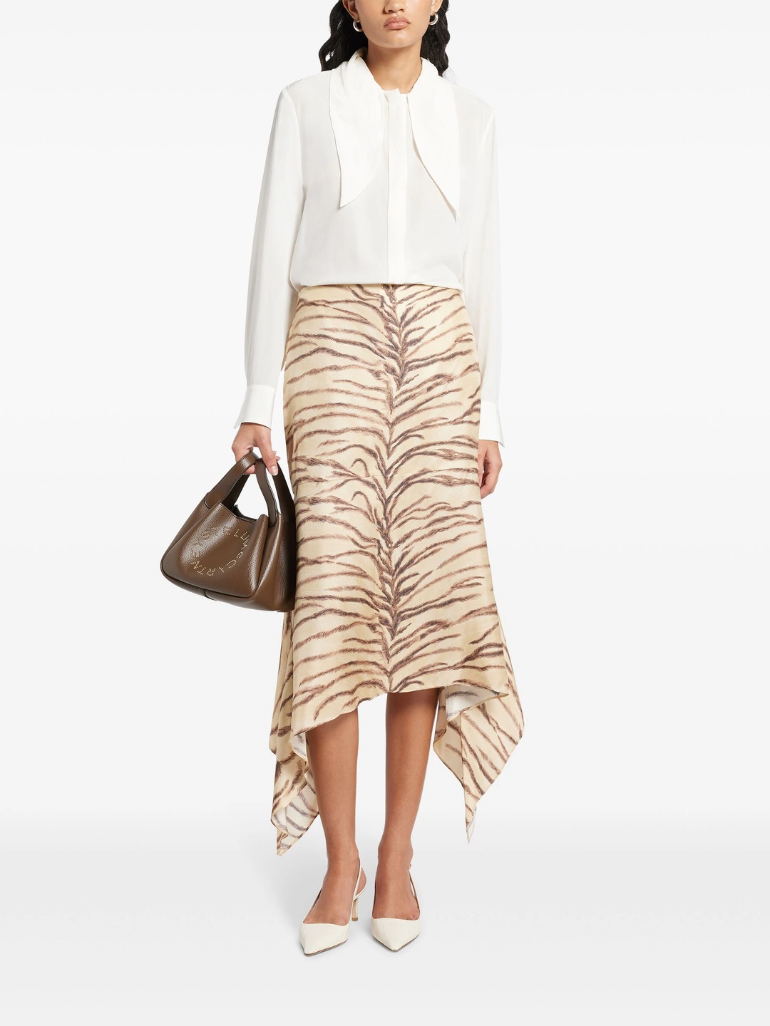 Tiger Print Asymmetric Skirt - 3