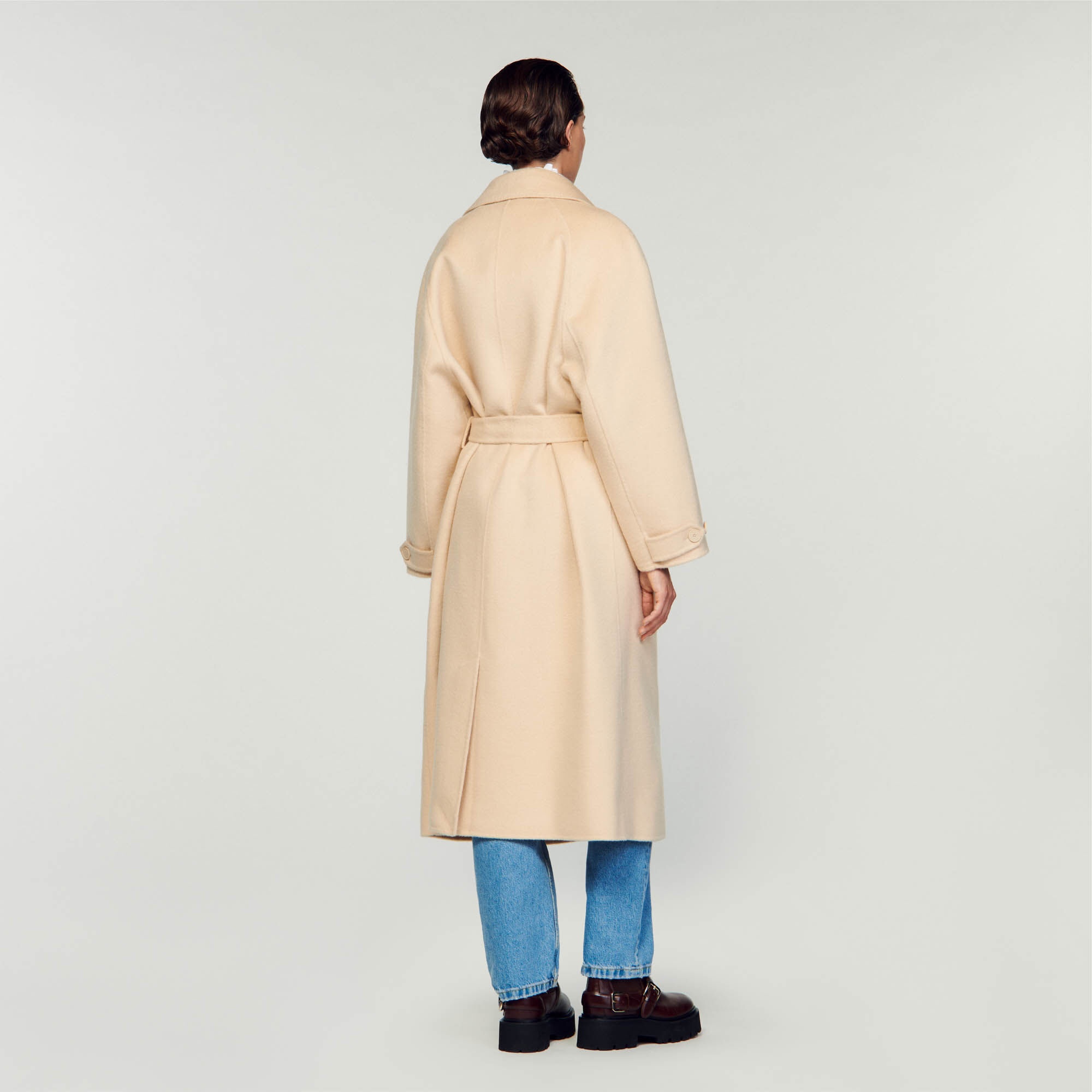 DOUBLE-BREASTED WOOL TRENCH COAT - 6