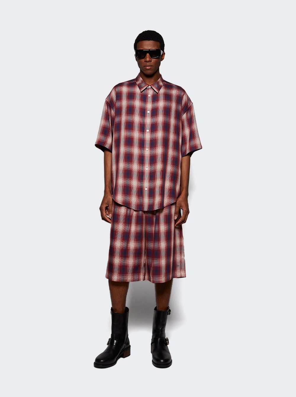 Button Up Shirt Red And Blue - 5