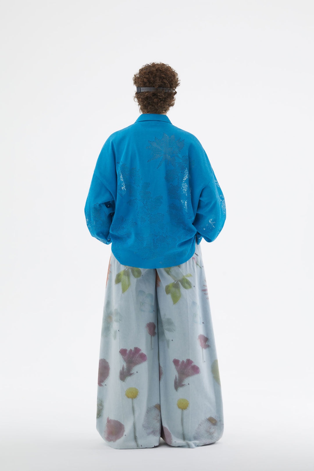 NEON BLUE JACQUARD KNIT RUBBER JACKET - 4