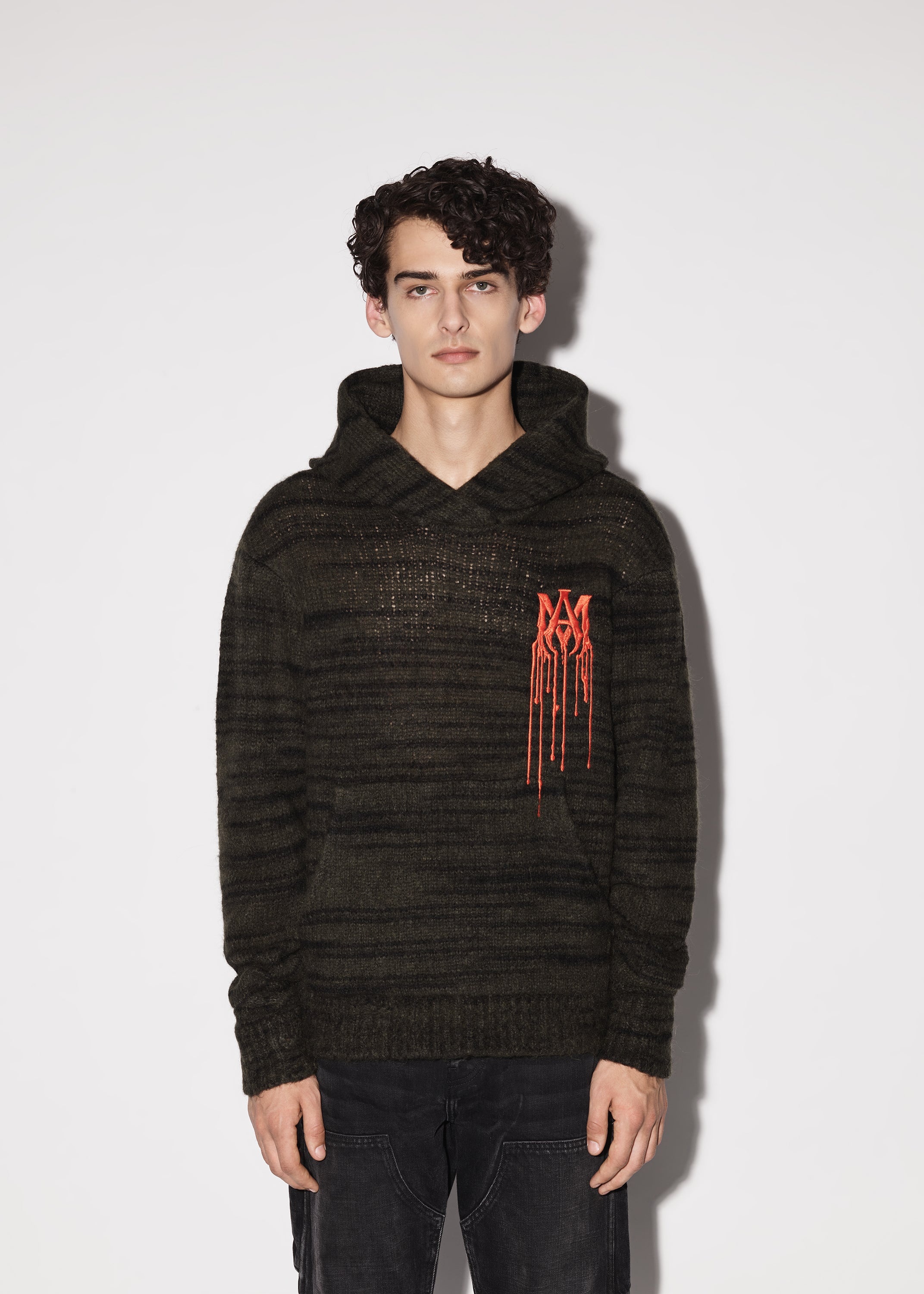 SPACE DYE HOODIE WITH PAINT DRIP M.A. LOGO - 2