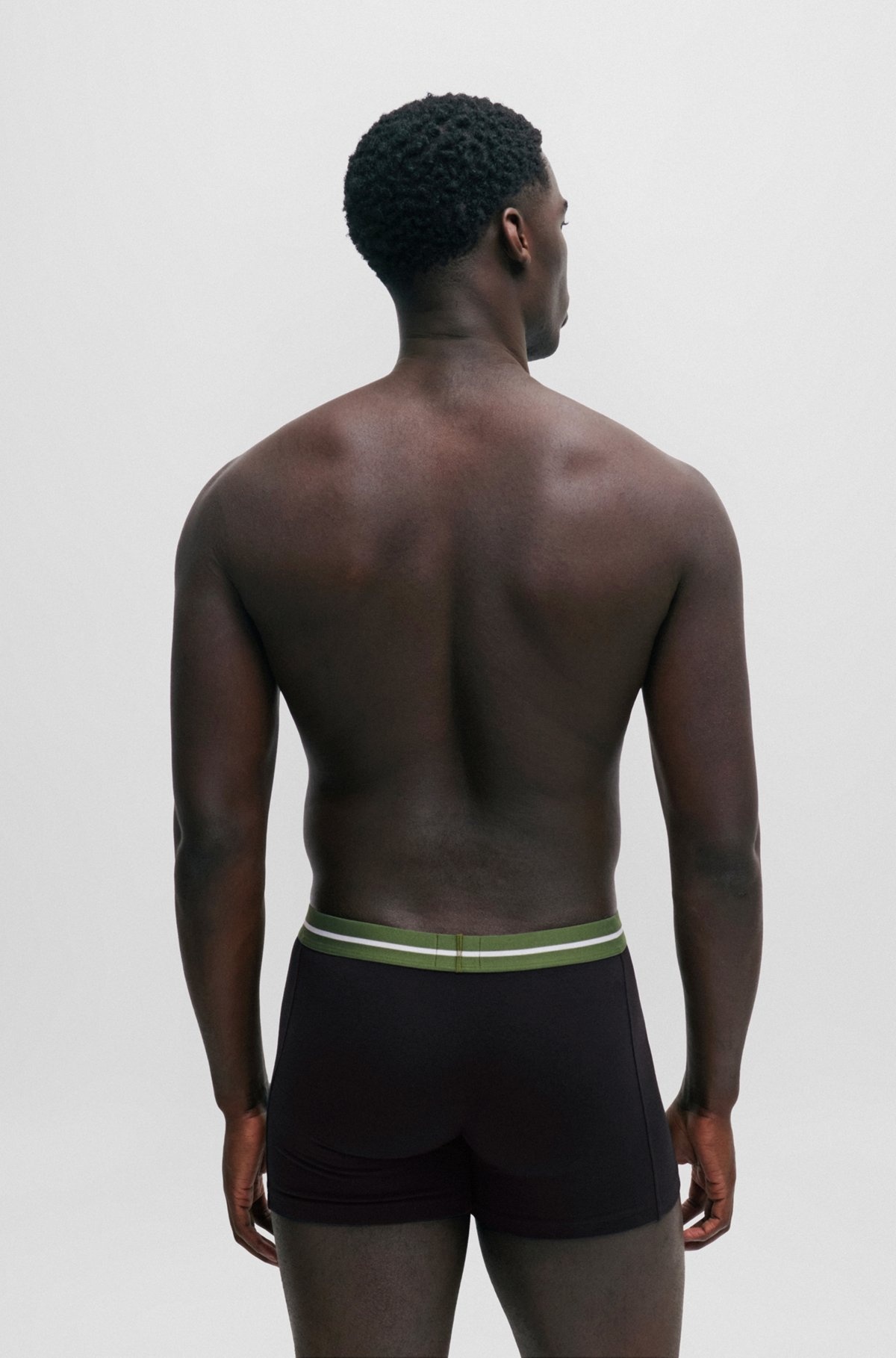 THREE-PACK OF STRETCH-COTTON BOXER BRIEFS WITH LOGOS - 3