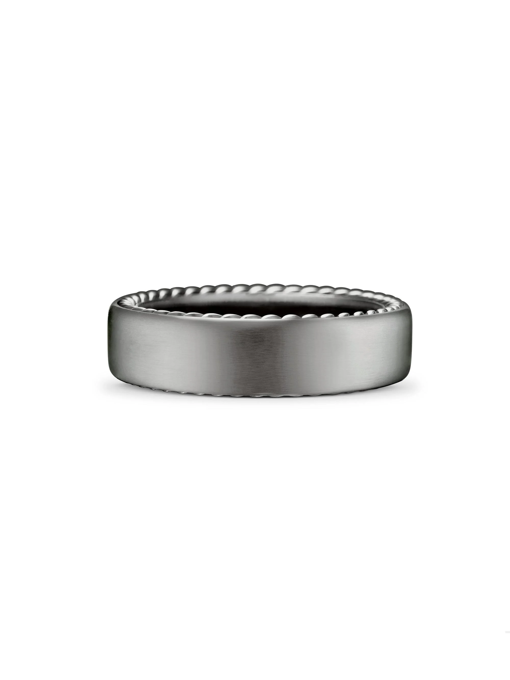 Men's Streamline Band Ring with Grey Titanium - Grey - 1