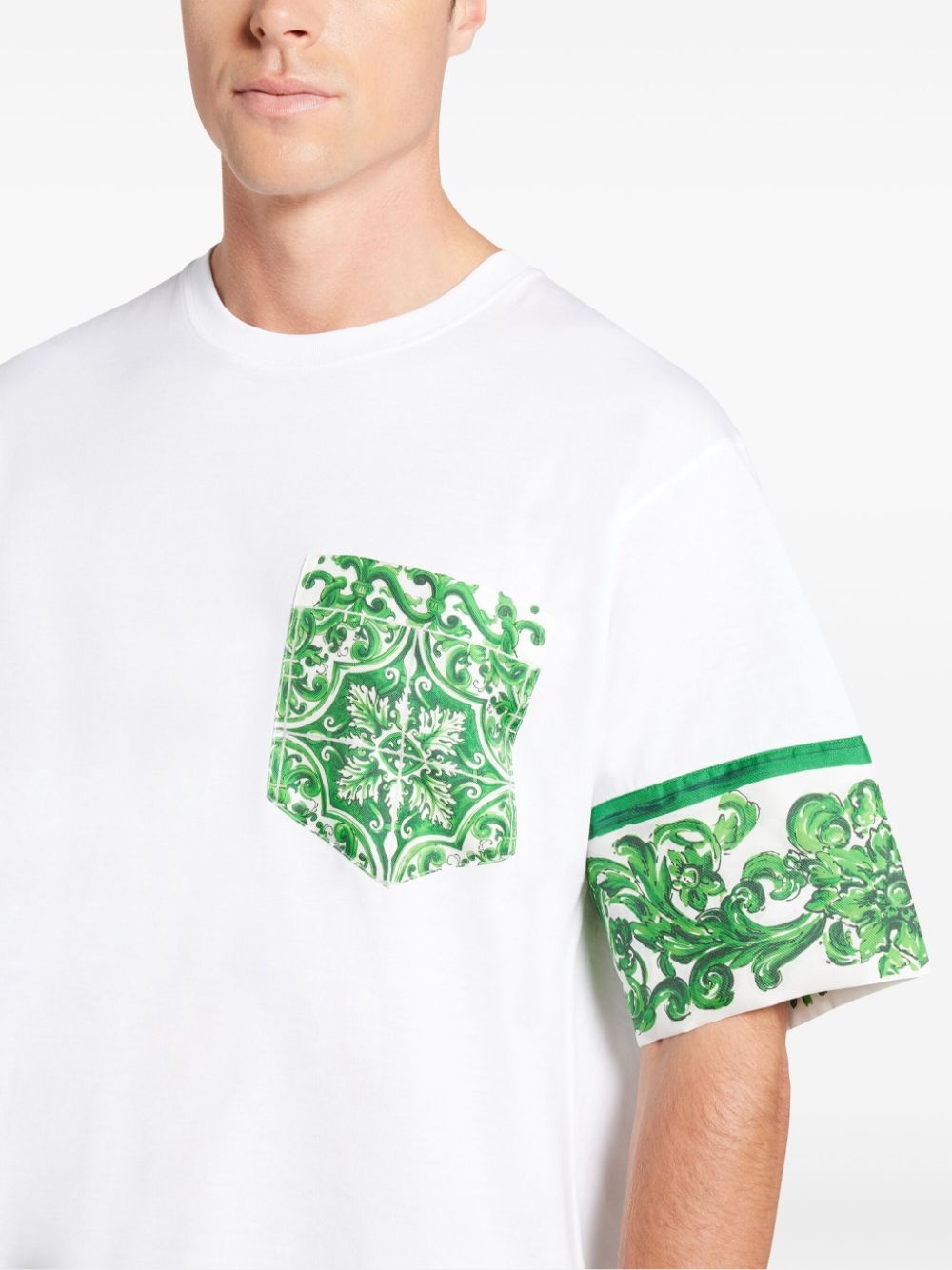 Majolica-print cotton T-shirt - 5
