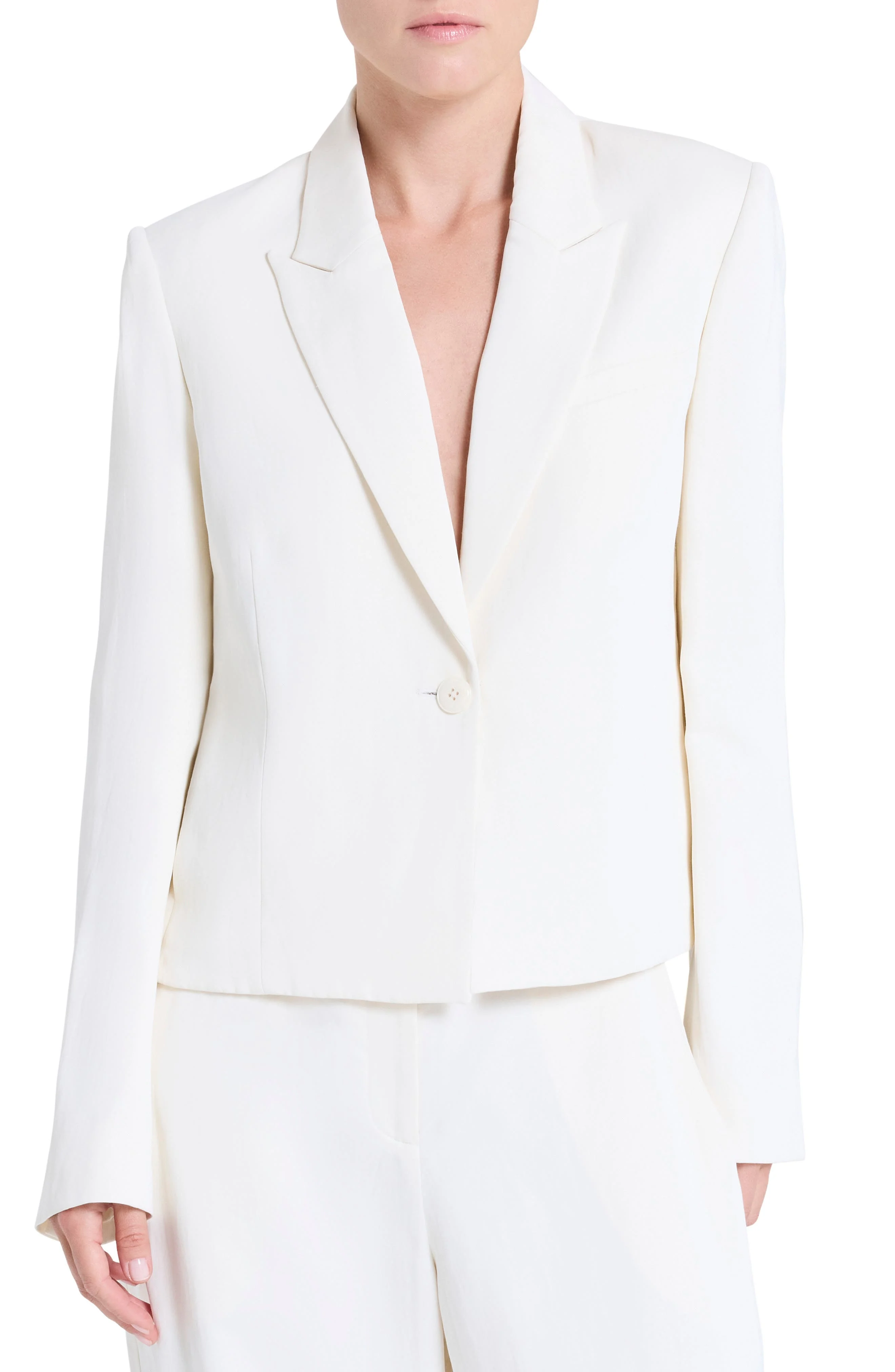 TWP Sawyer Boxy Crop Blazer in Bone at Nordstrom - 1