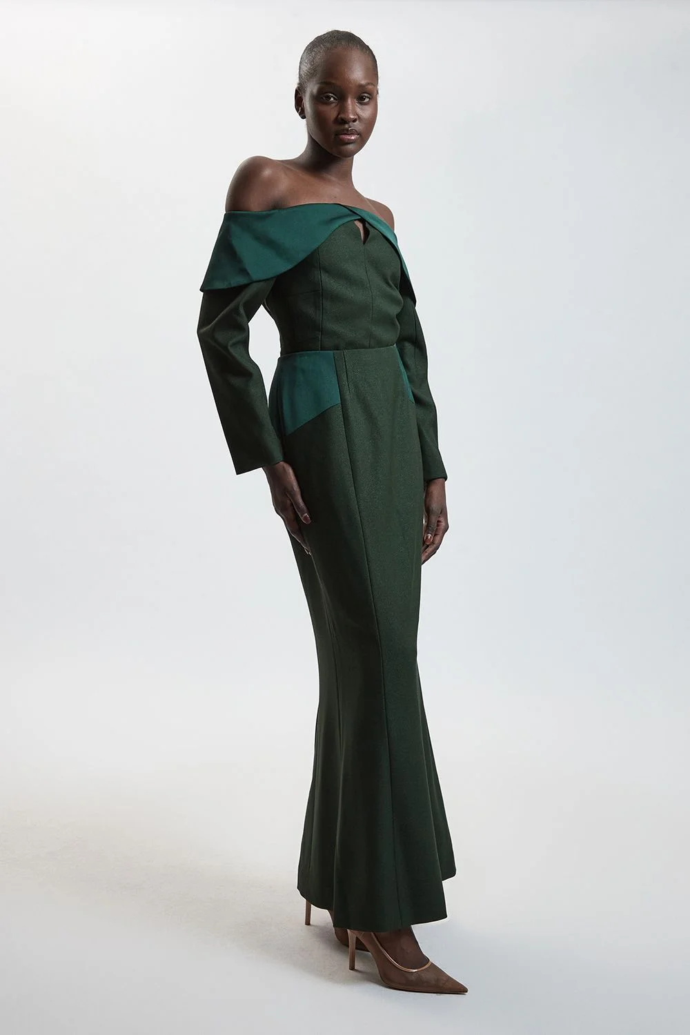 Tailored Seam Detail Maxi Skirt - 1