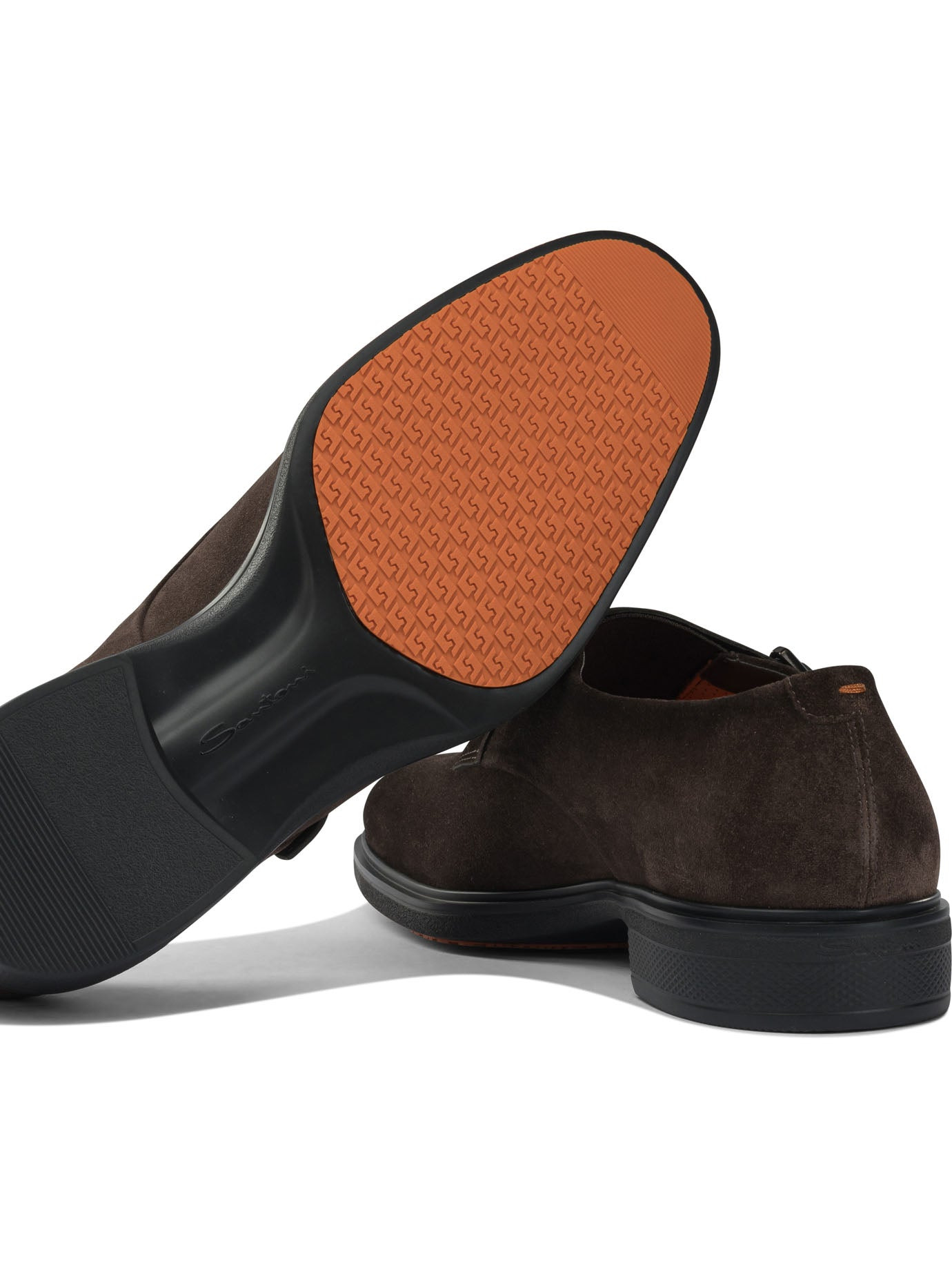 Santoni Suede Double Buckle Loafers - 5
