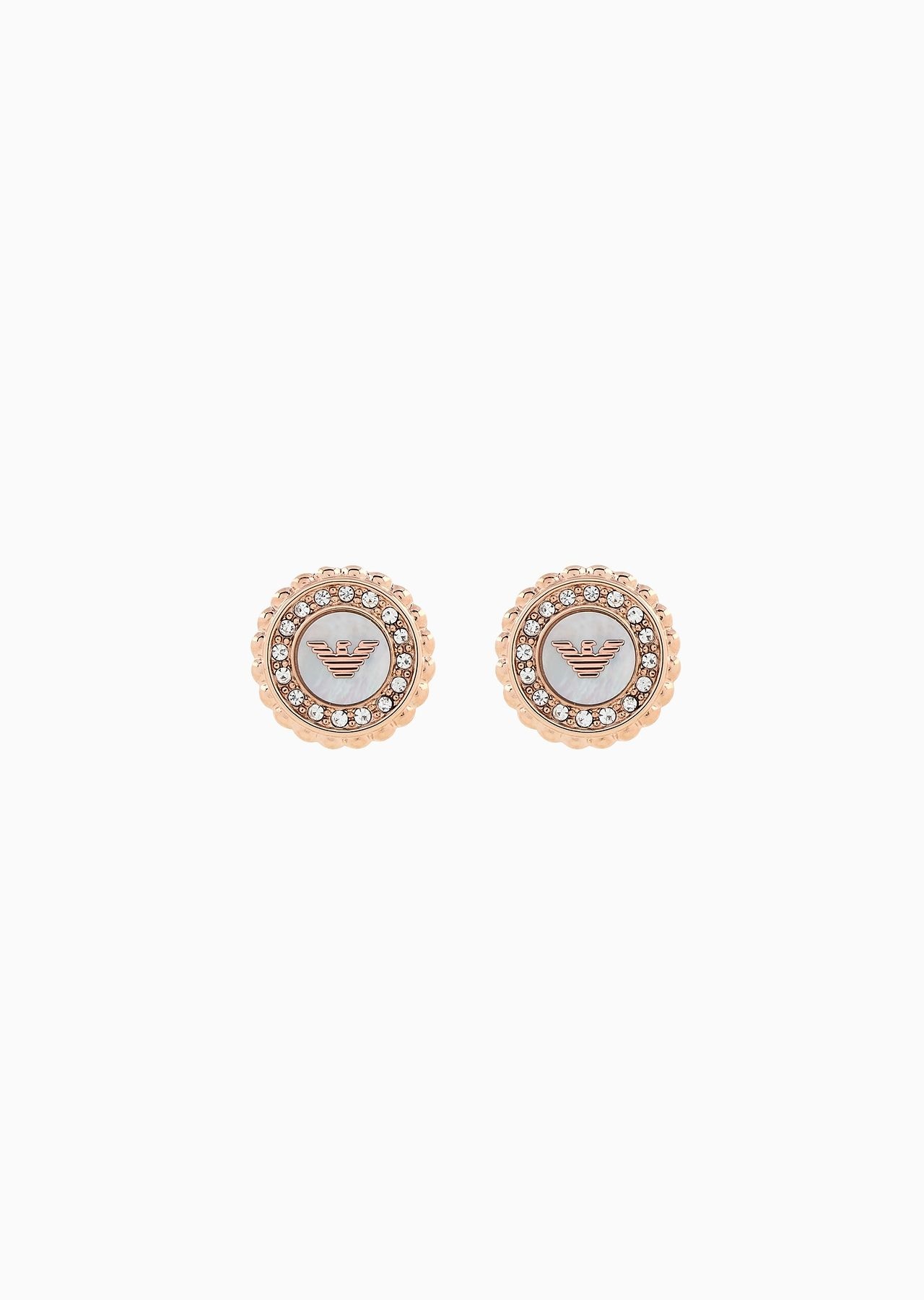 Rose Gold-Tone Stainless Steel Stud Earrings - 1