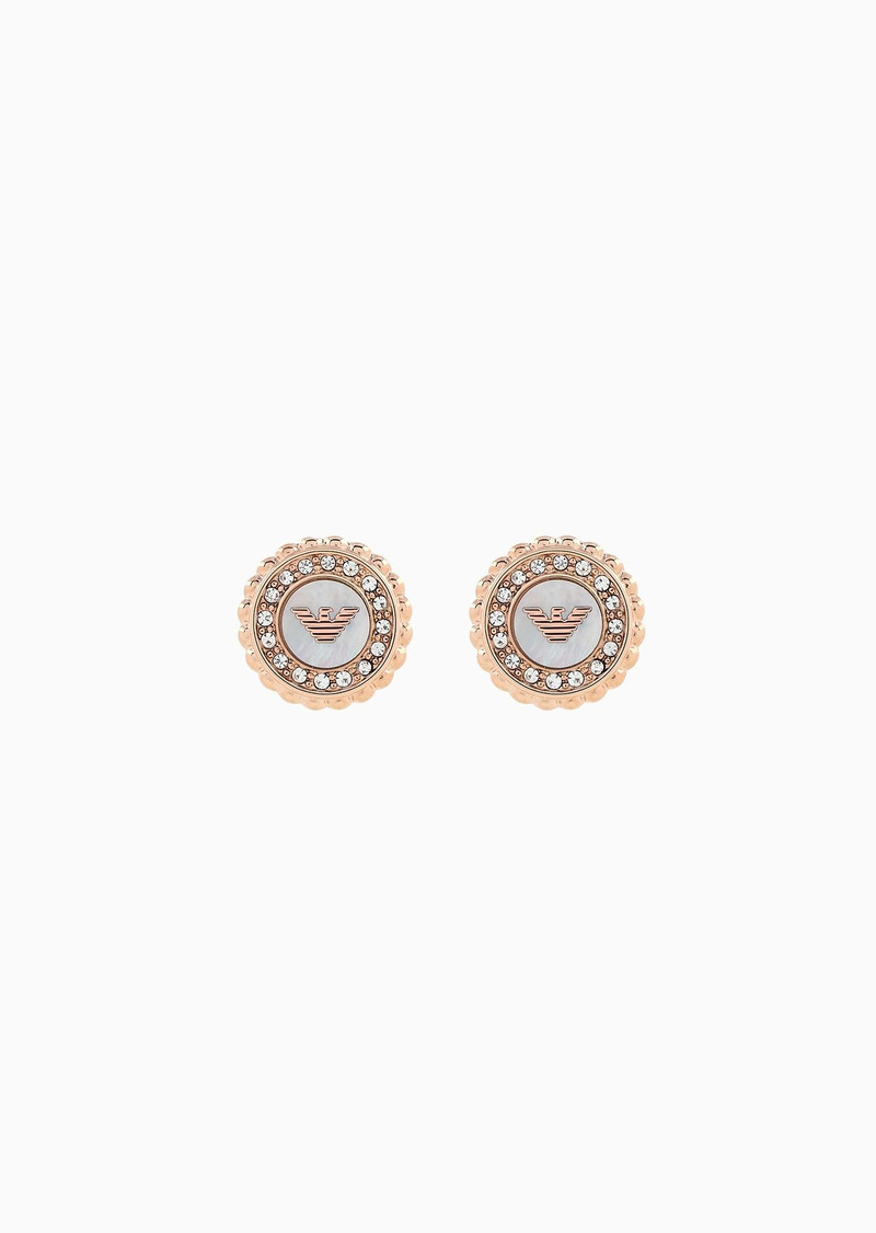 Rose Gold-Tone Stainless Steel Stud Earrings 1