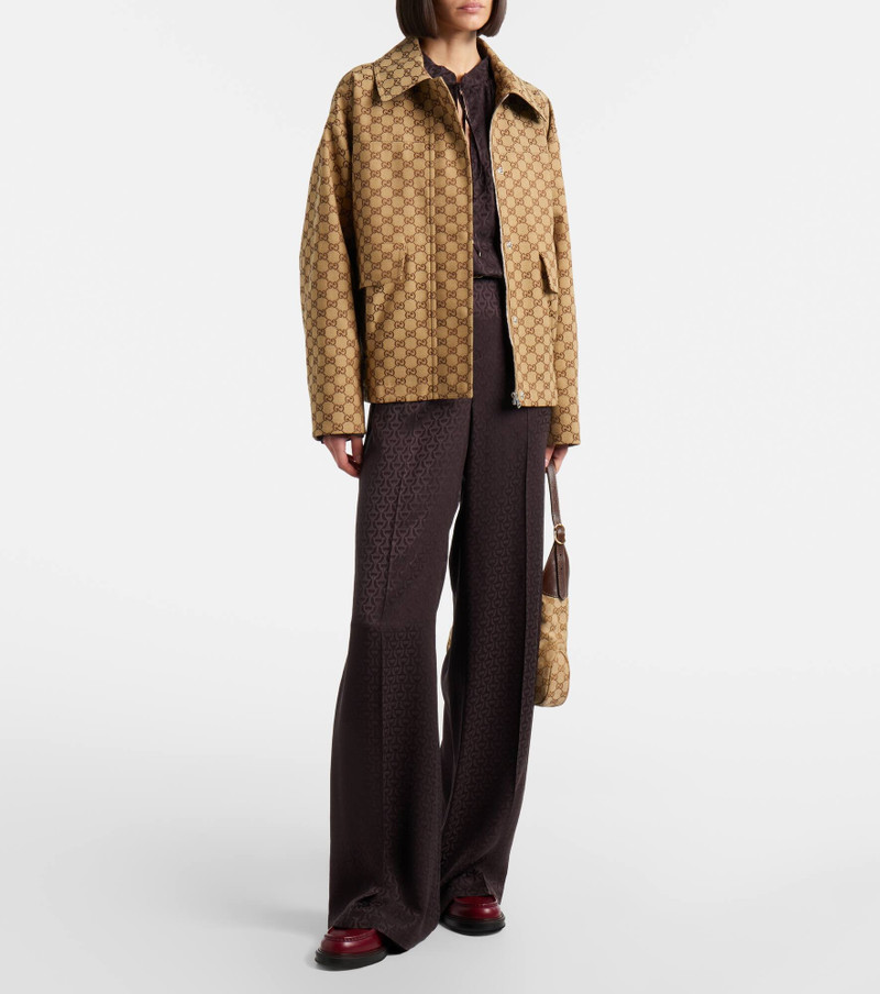 GUCCI Silk jacquard wide-leg pants outlook