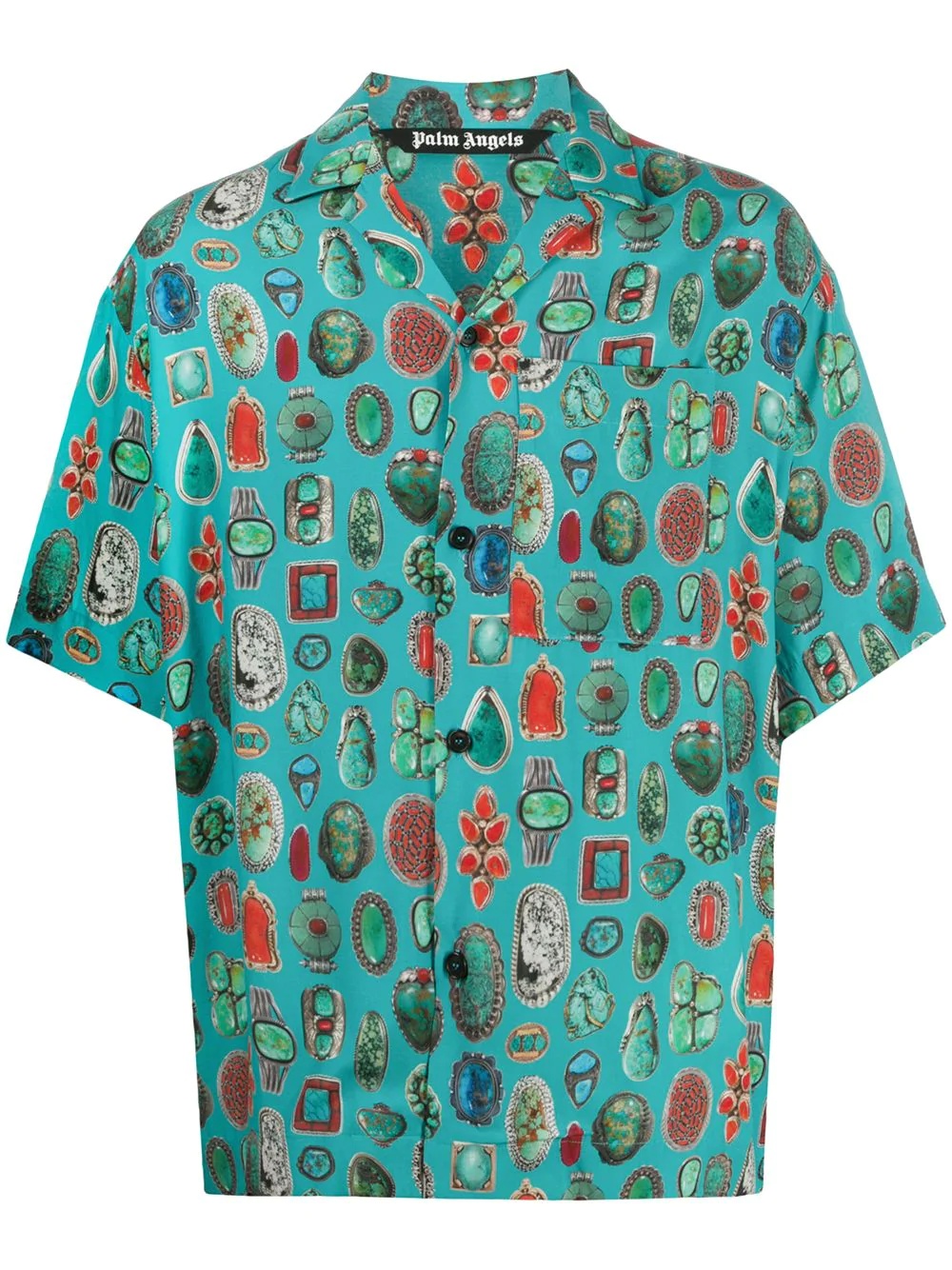 jewel print bowling shirt - 1