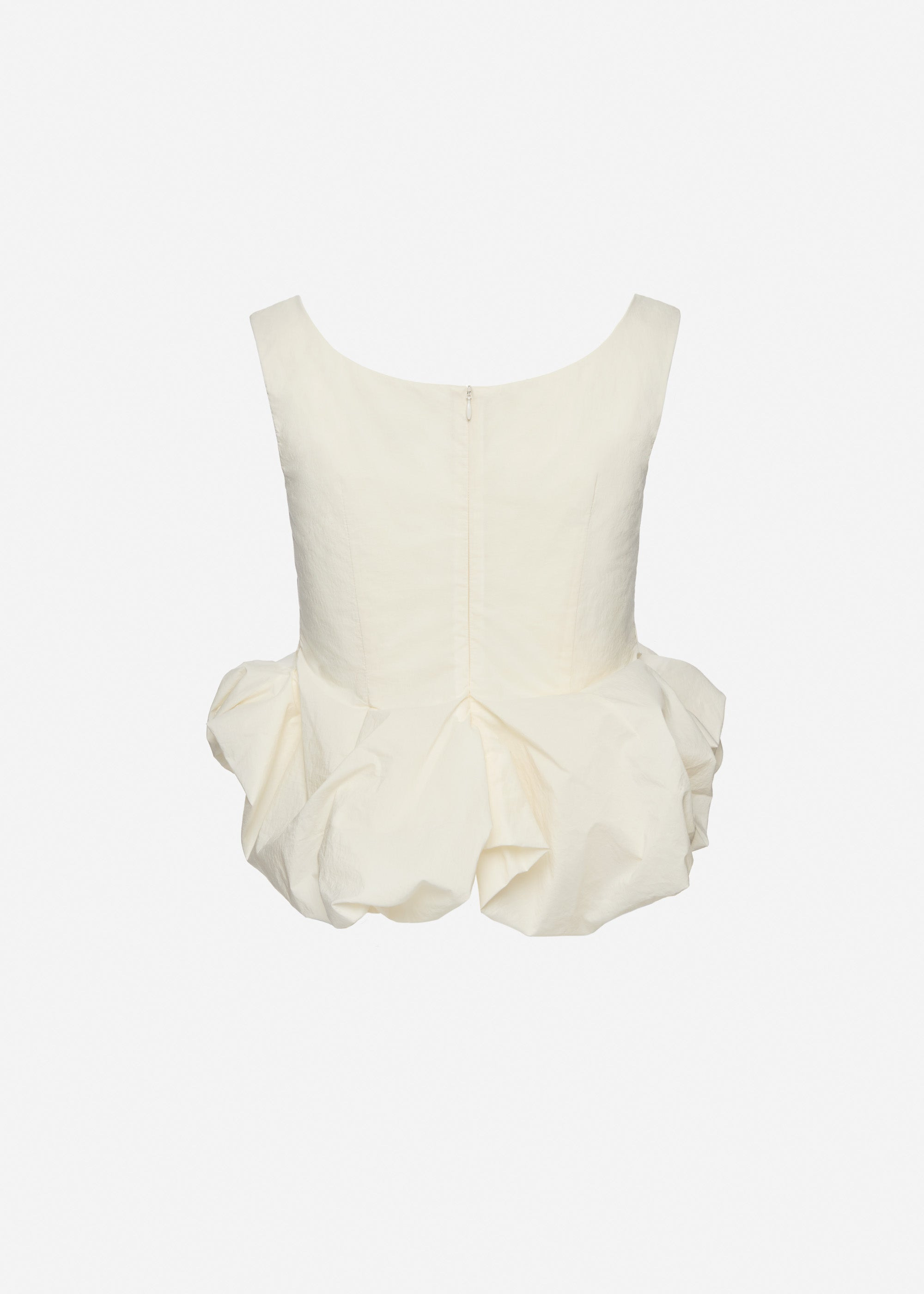 Peplum tank blouse in cream - 2