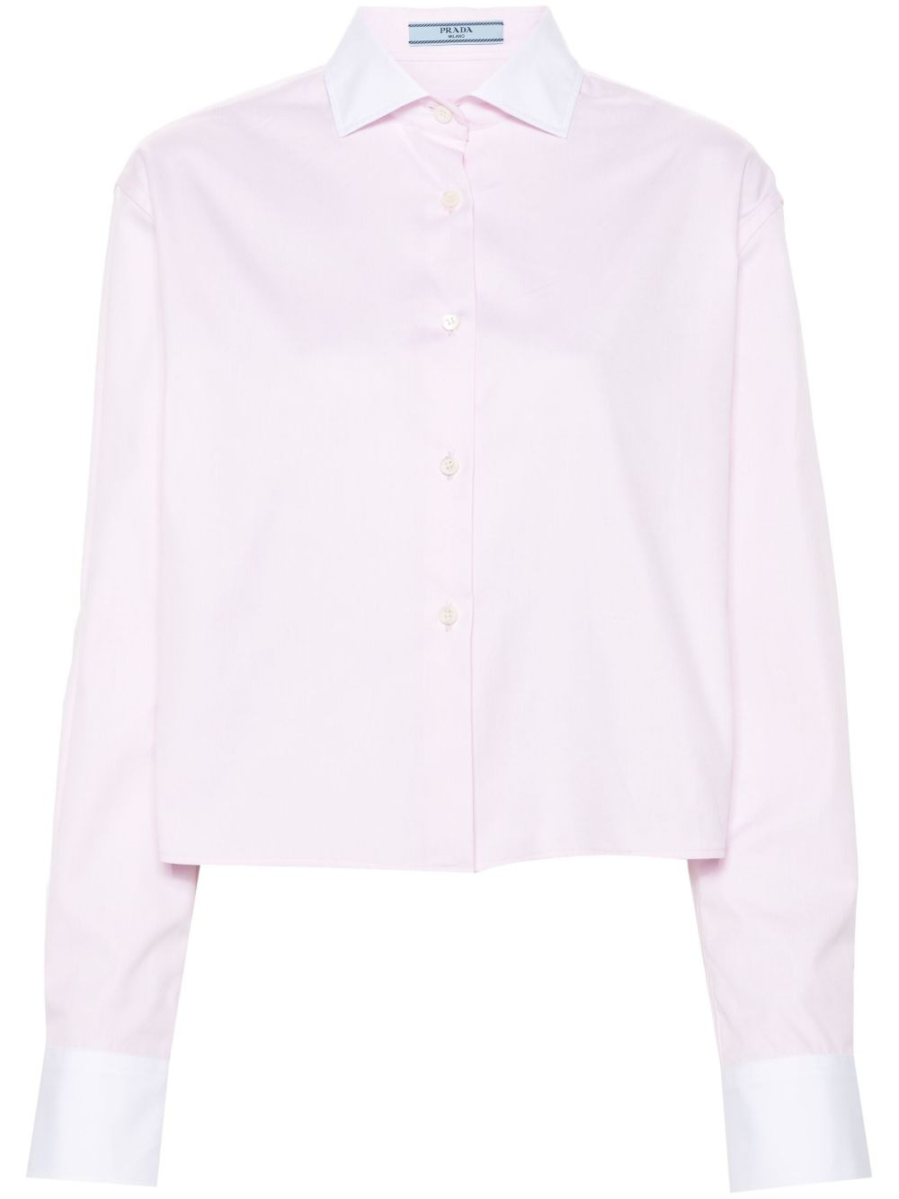 logo-embroidered cotton shirt - 1