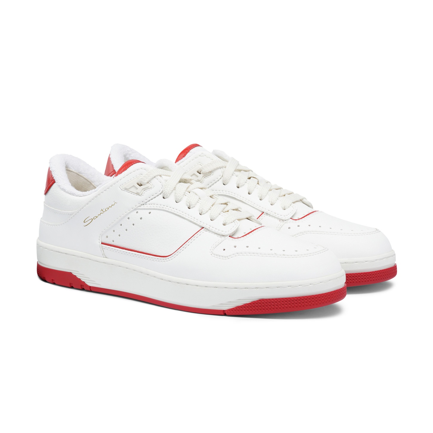 Men's white and red leather Sneak-Air sneaker - 3