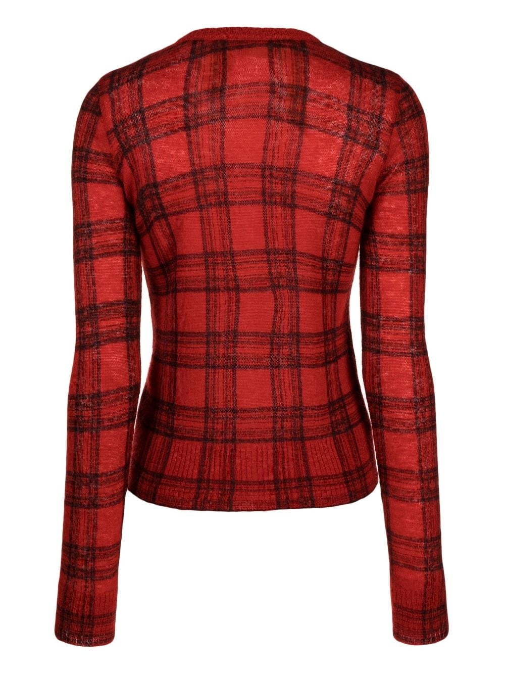 check-print buttoned cardigan - 2