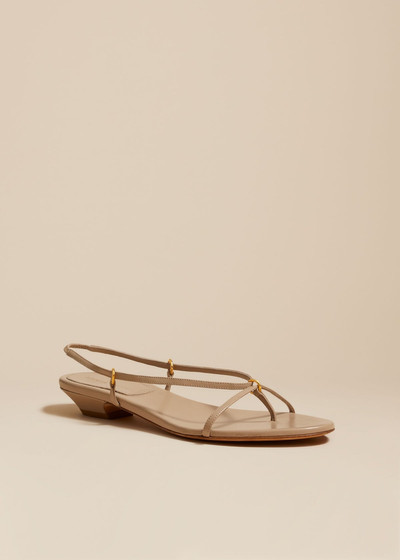KHAITE The Marion Strappy Flat Sandal in Beige Leather outlook